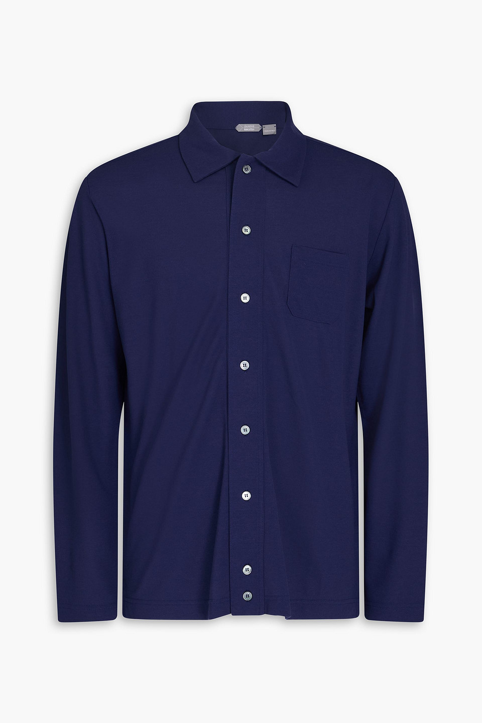Slowear Zanone Cotton-jersey Shirt In Navy