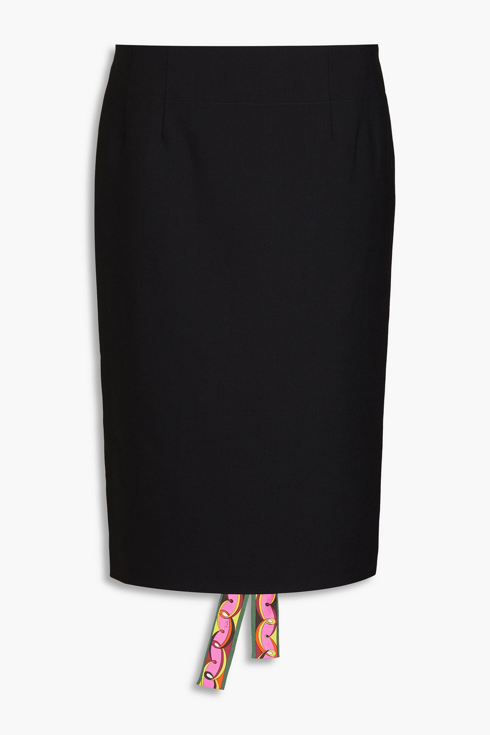 Pucci Wool-blend Crepe Pencil Skirt In Black