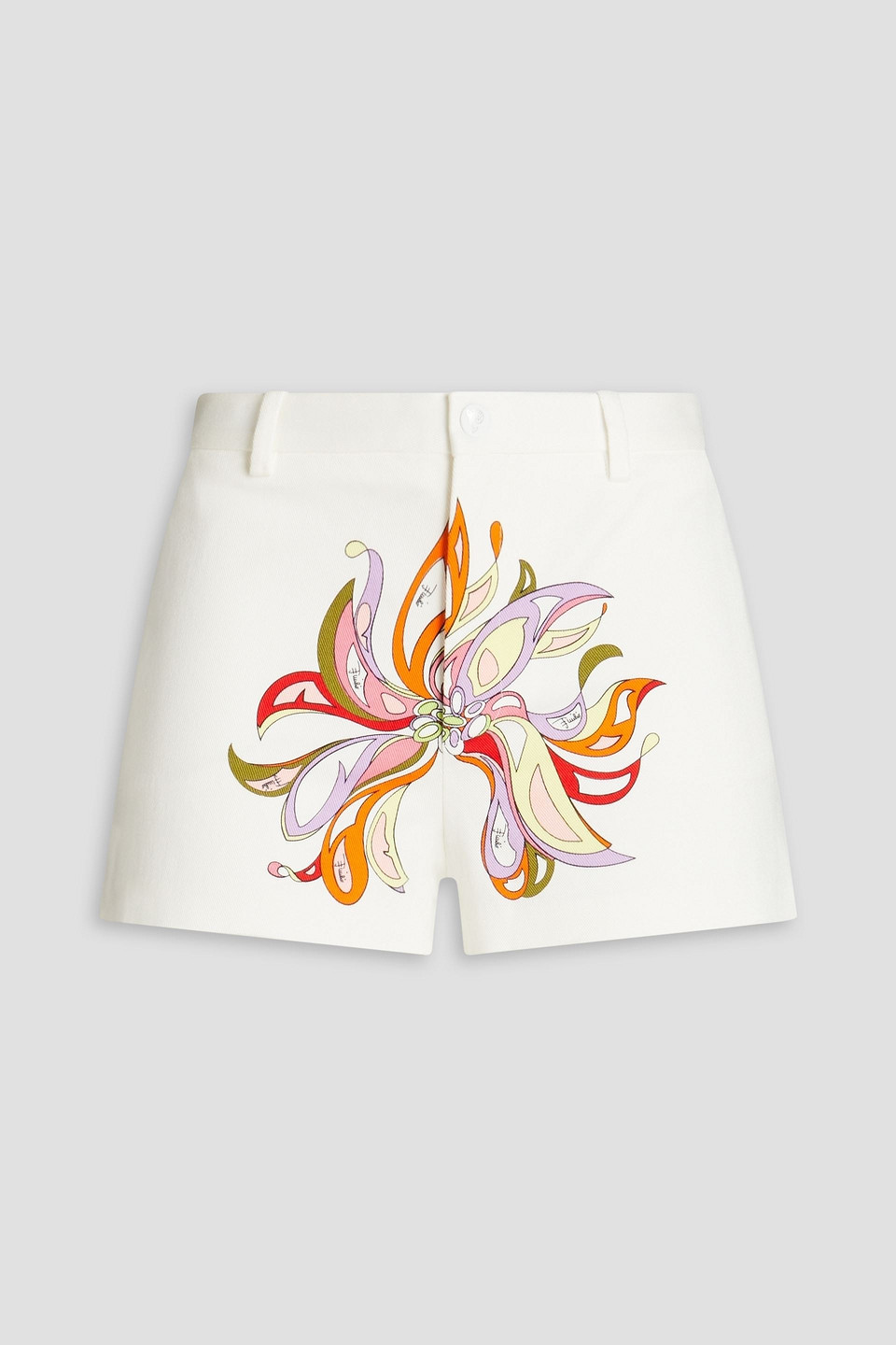 Pucci Printed Cotton-blend Twill Shorts In White