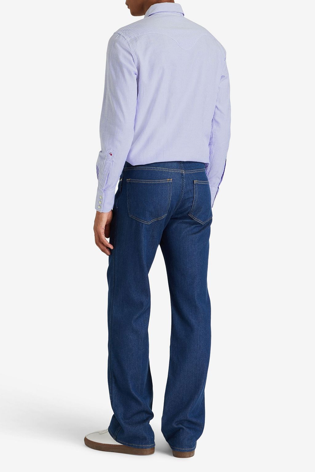 SLOWEAR قميص Glanshirt من قطن بوبلين بتصميم مخطط