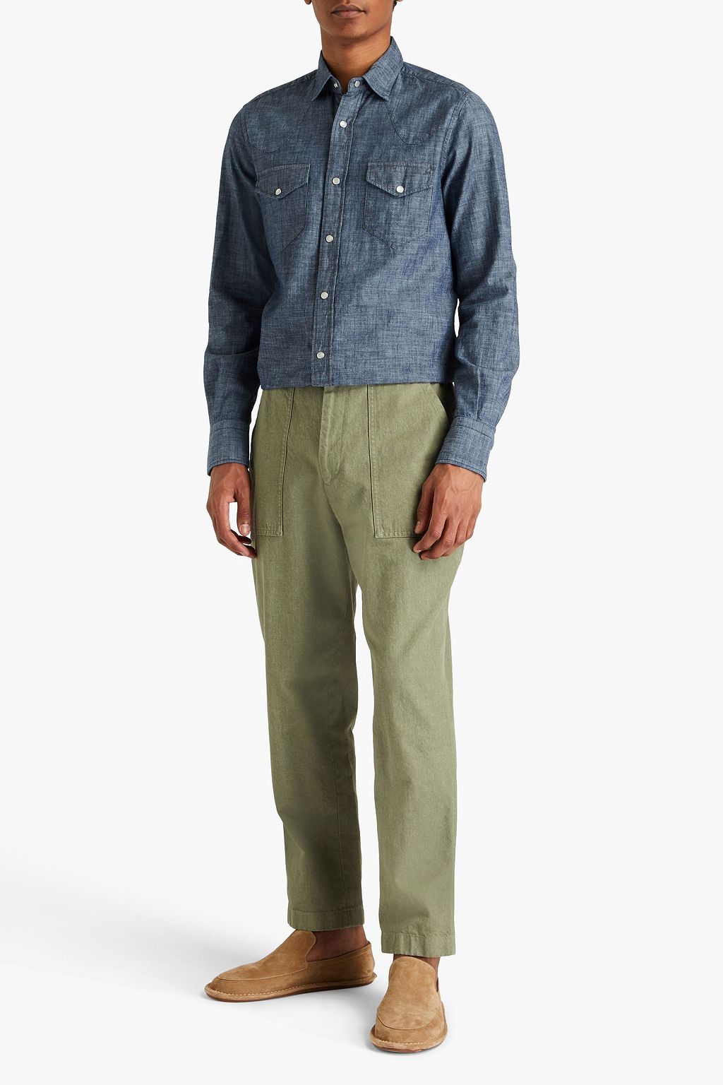 SLOWEAR قميص Glanshirt من قطن شامبراي