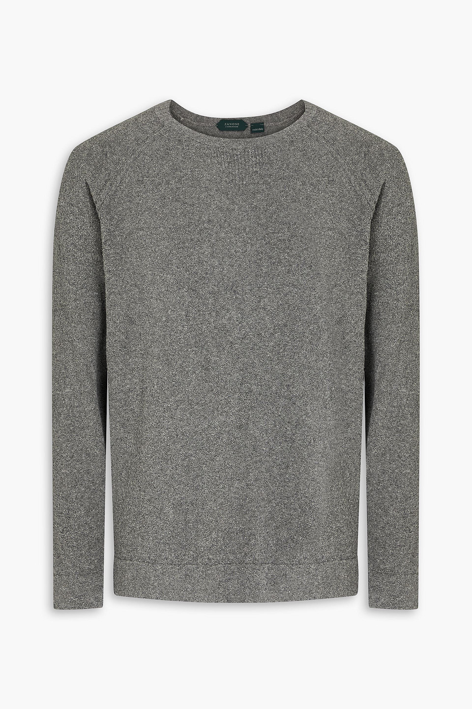 Slowear Zanone Bouclé-knit Cotton-blend Sweater In Gray