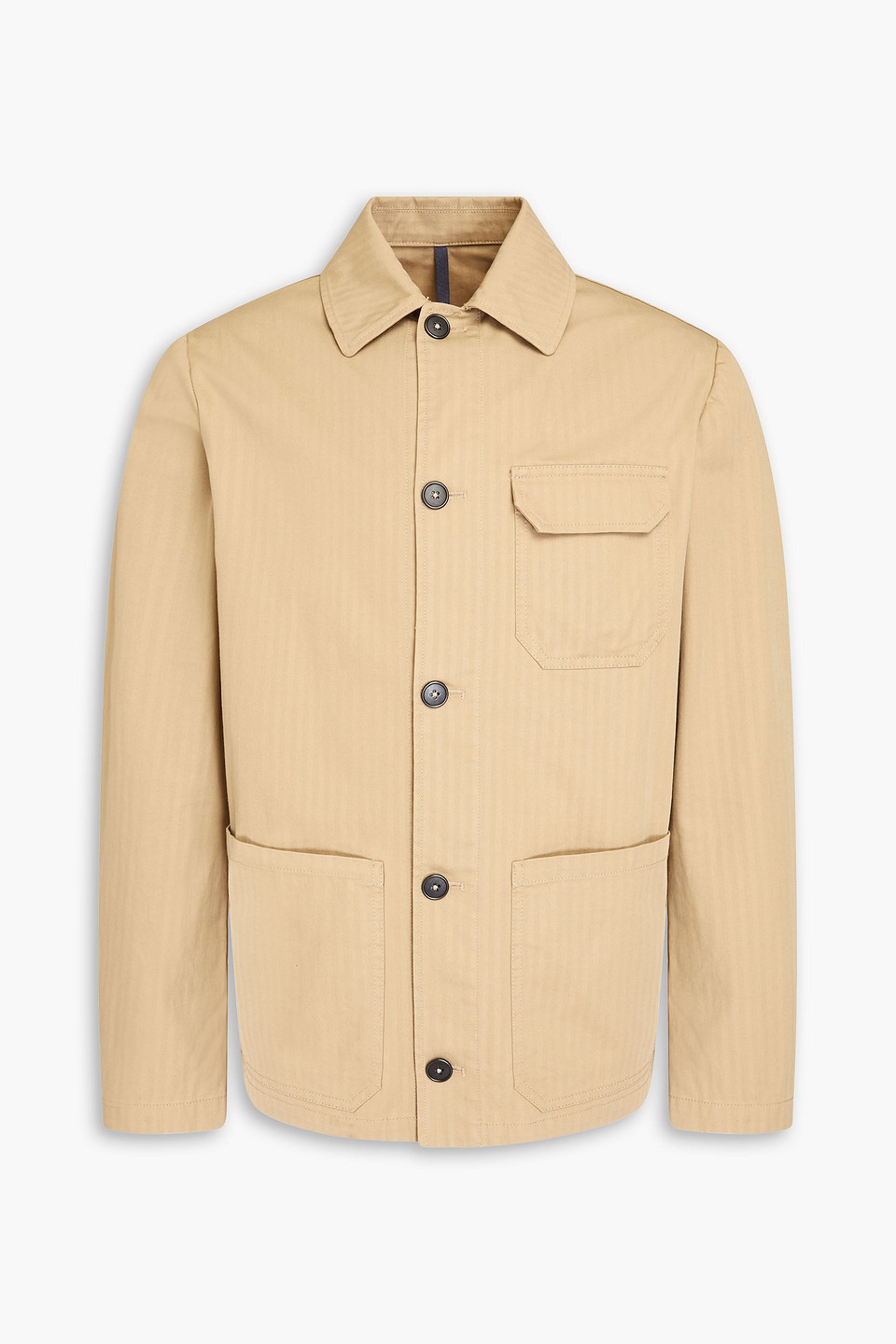 Slowear Montedoro Herringbone Cotton-blend Jacquard Jacket In Beige