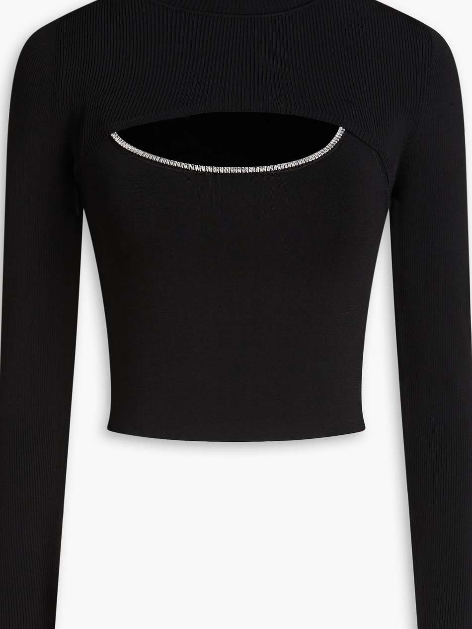 orion crystal-embellished ribbed-knit tank and shrug set