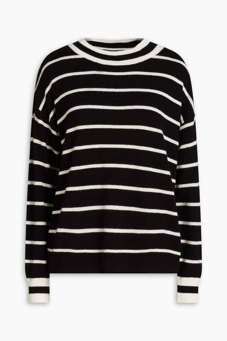 Alice And Olivia Fila Wool Blend Crewneck Sweater In Black