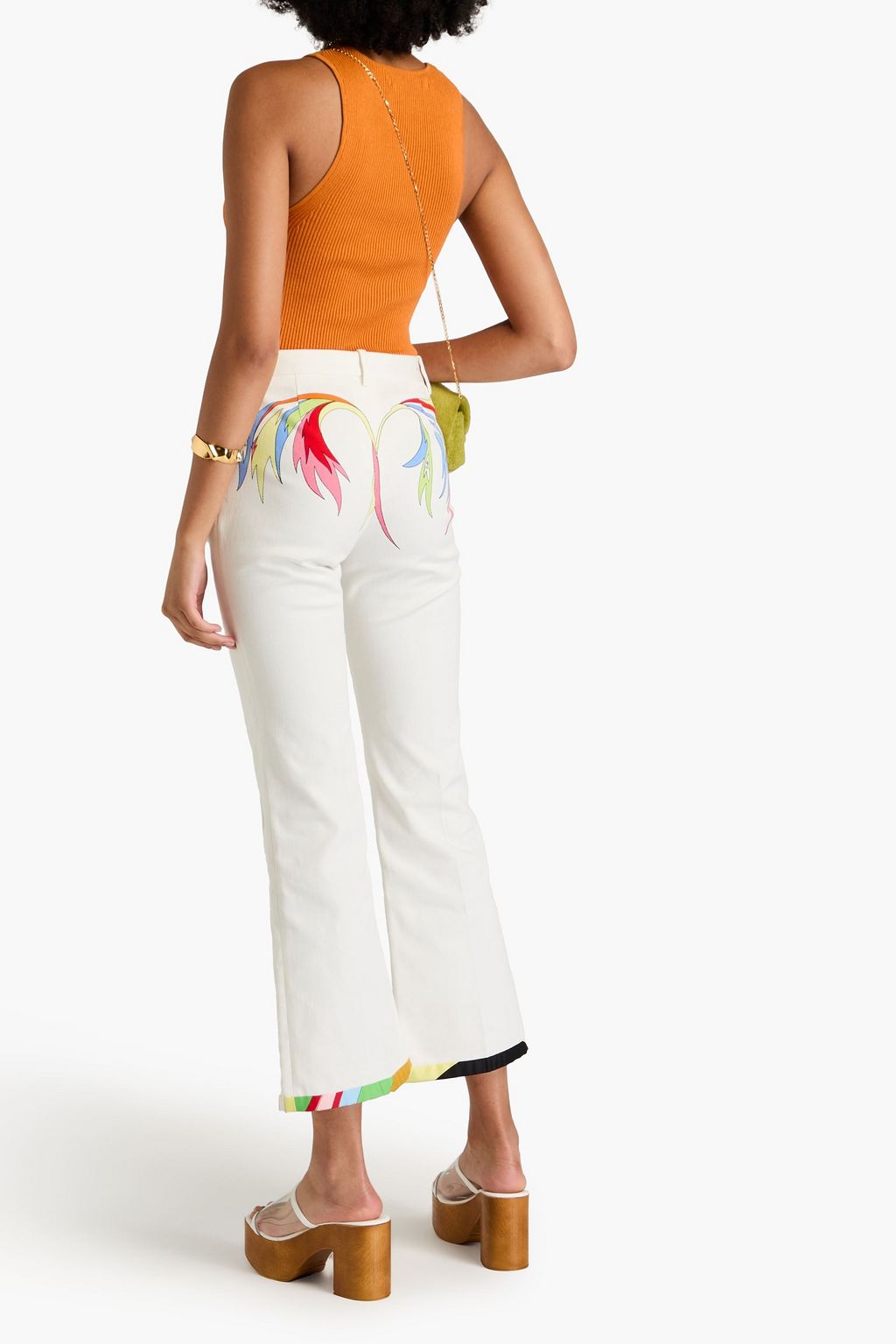 PUCCI Schlaghose aus Twill aus einer Baumwollmischung mit Print