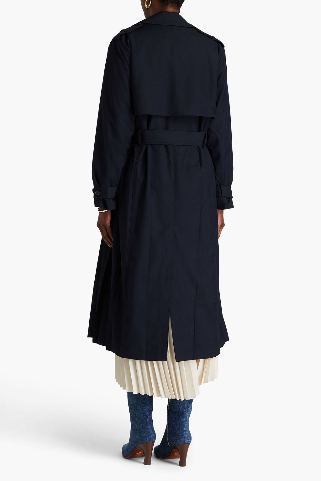 CLAUDIE PIERLOT معطف ترنش مصنوع من التويل