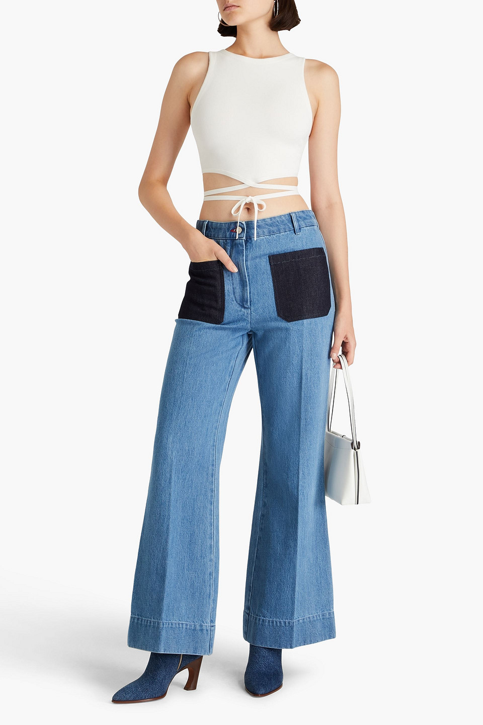 Alice And Olivia Cropped Top In Off-white