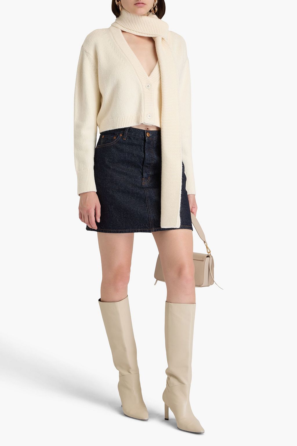 ALICE + OLIVIA كارديغان قصير مصنوع من نسيج محبوك