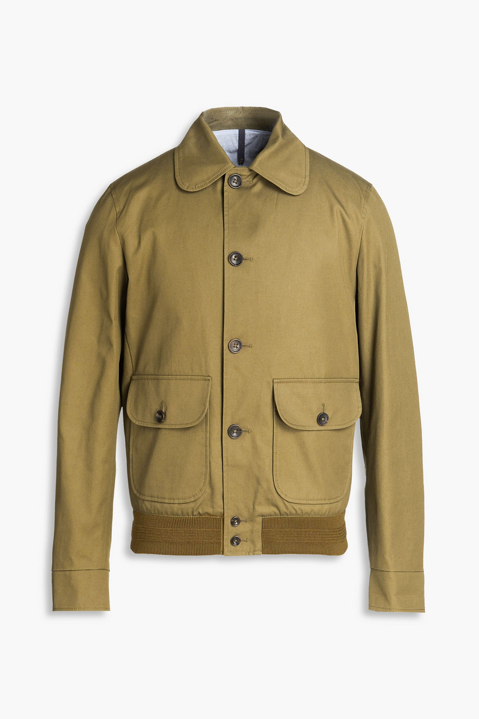 Slowear Montedoro Cotton-twill Jacket In Army Green