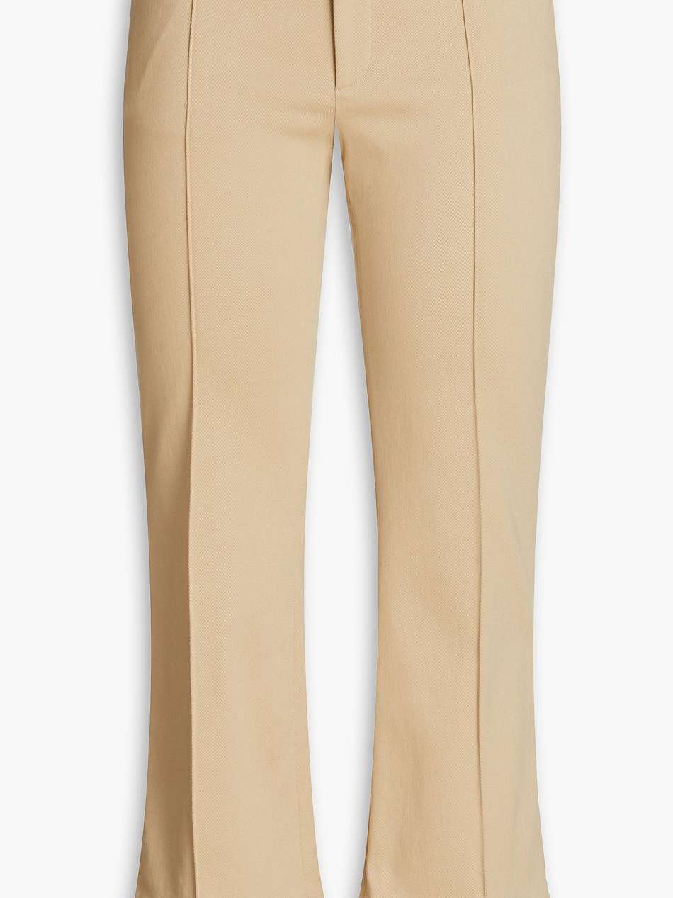 fringed cotton-blend twill flared pants