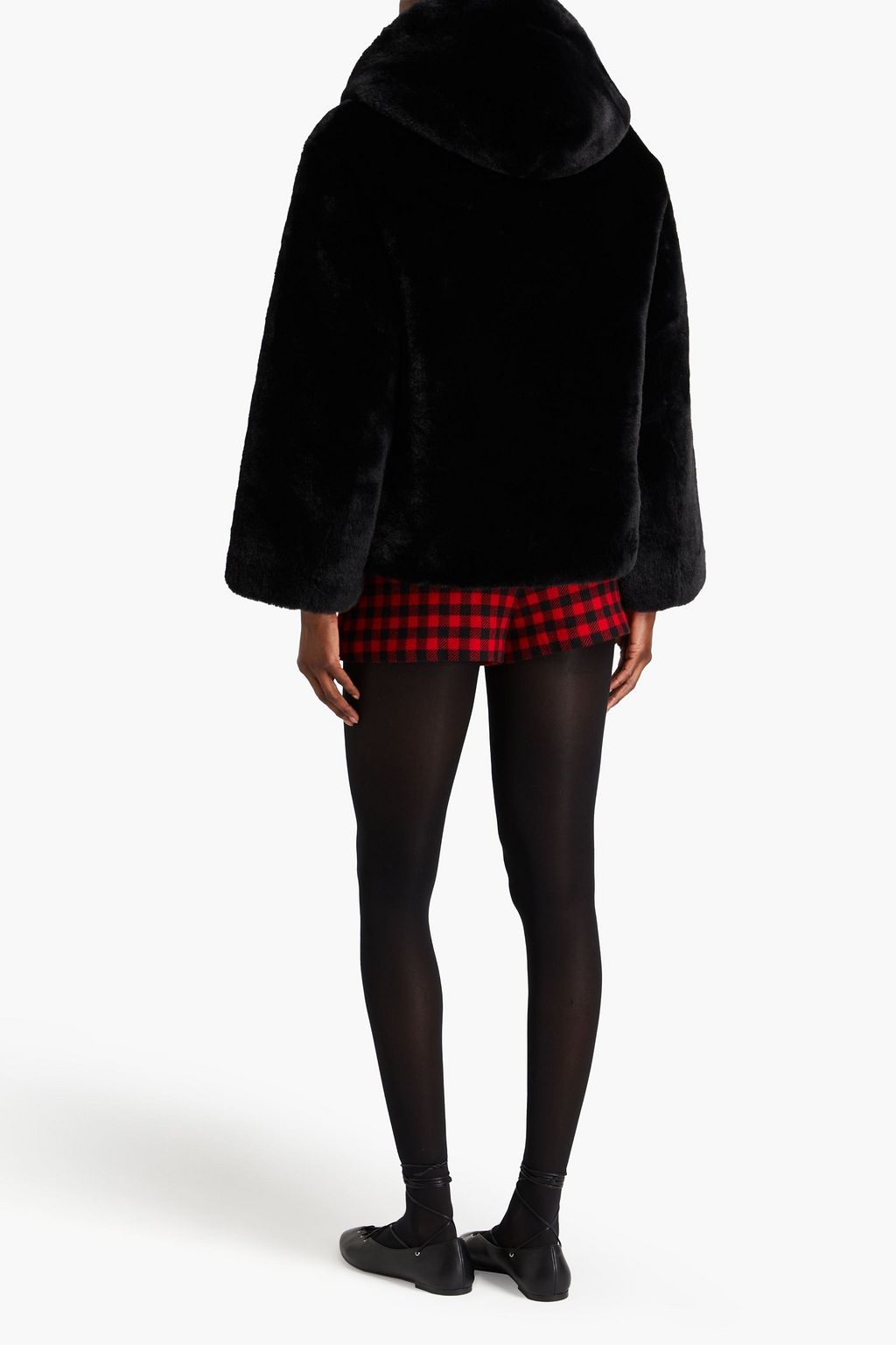 CLAUDIE PIERLOT Faux fur hooded coat