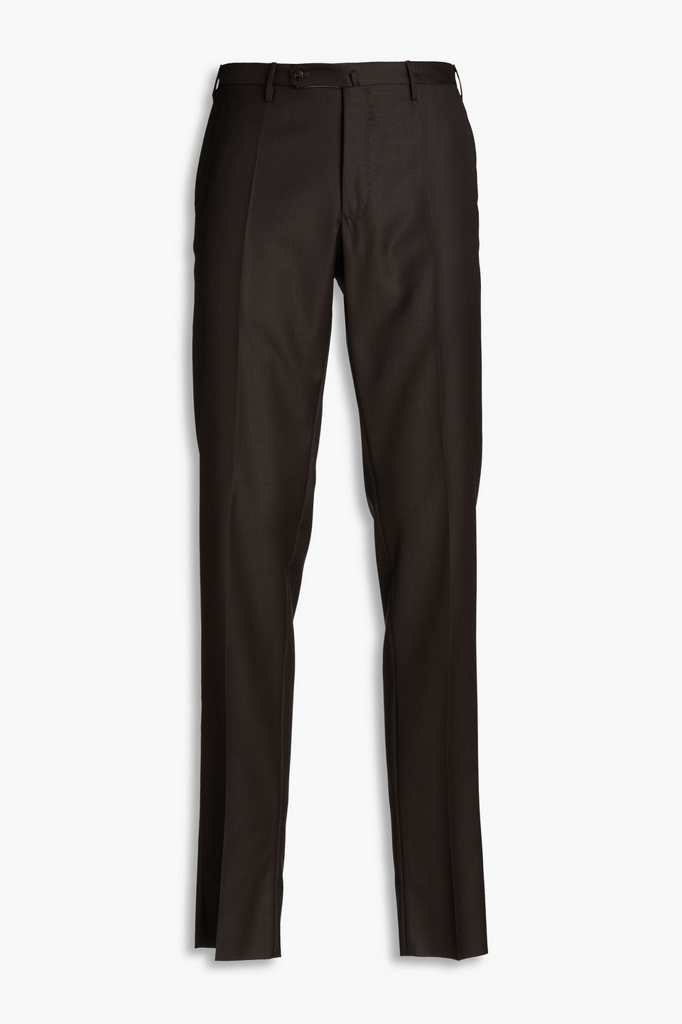 Slowear Incotex Sharkskin Slim-fit Wool Pants In Dark Brown