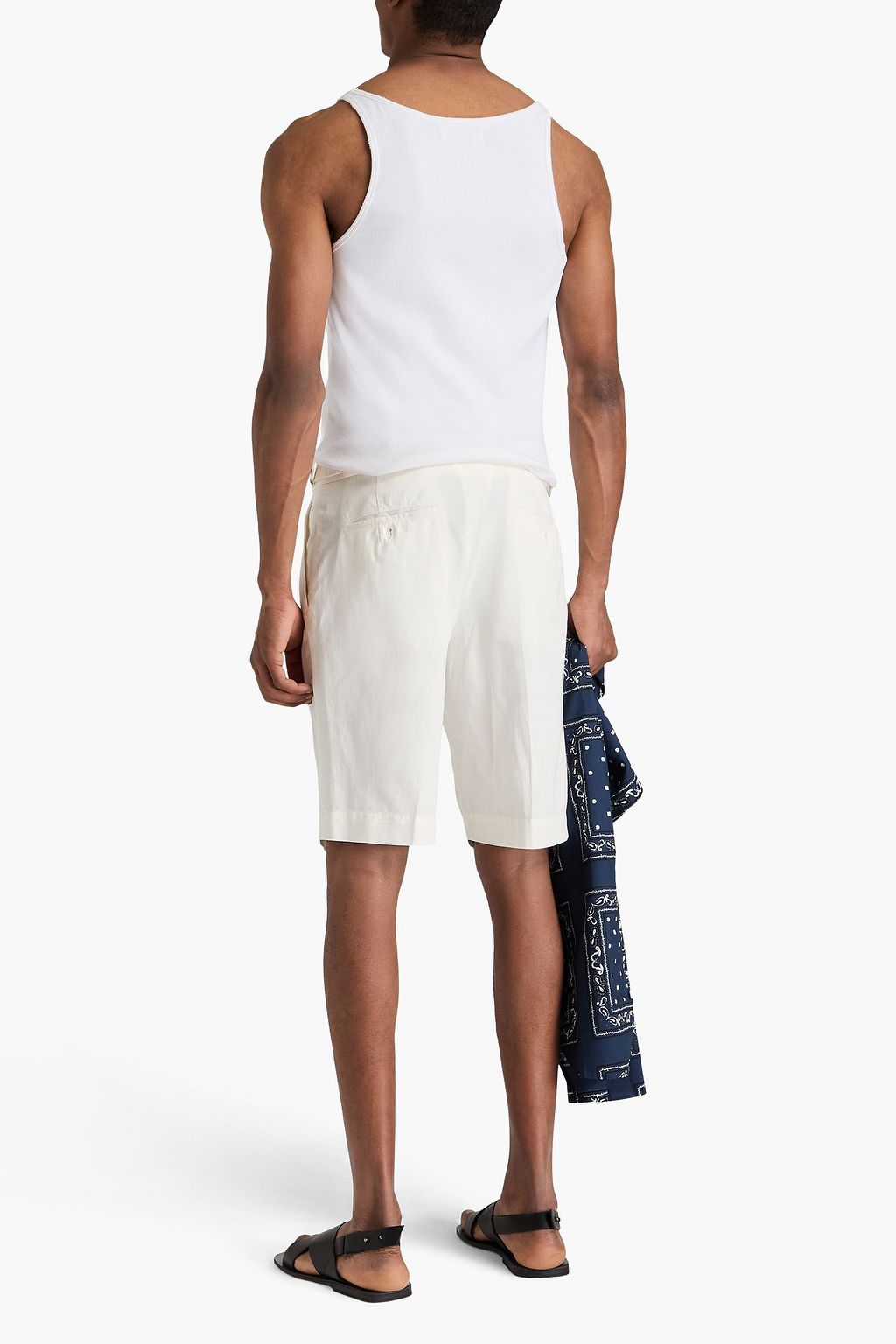 SLOWEAR Incotex cotton and linen-blend twill chino shorts