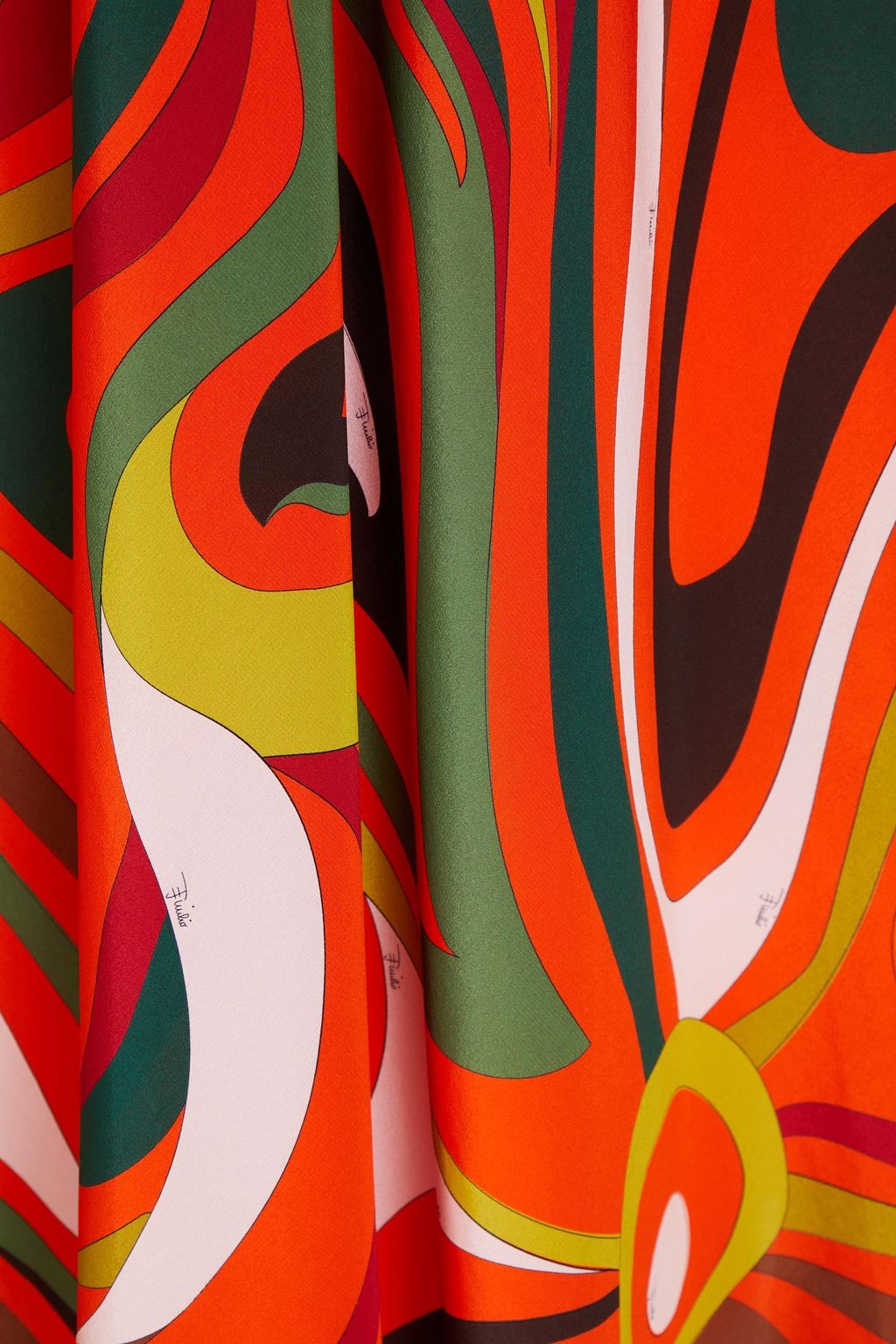 PUCCI Draped printed silk crepe de chine maxi shirt dress