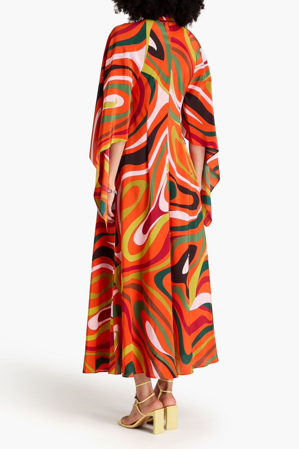 PUCCI Draped printed silk crepe de chine maxi shirt dress