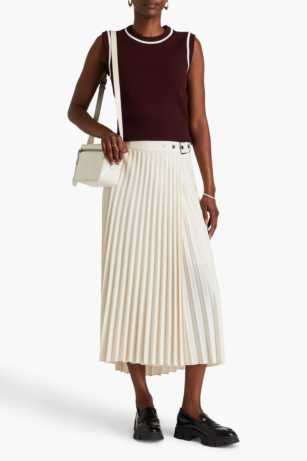 CLAUDIE PIERLOT 스트라이프 스트레치 니트 베스트