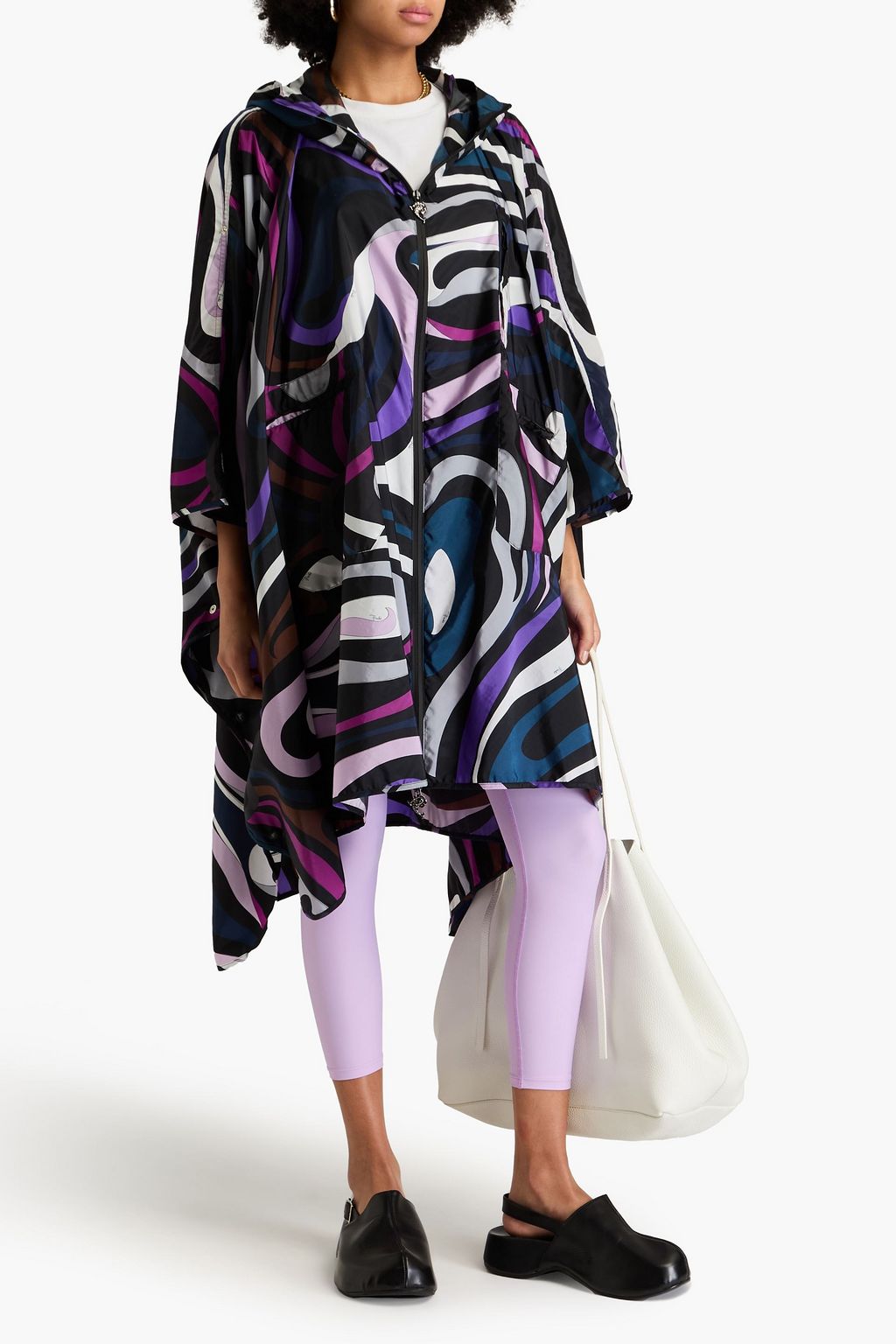 PUCCI シェル フード付きケープ プリント入り