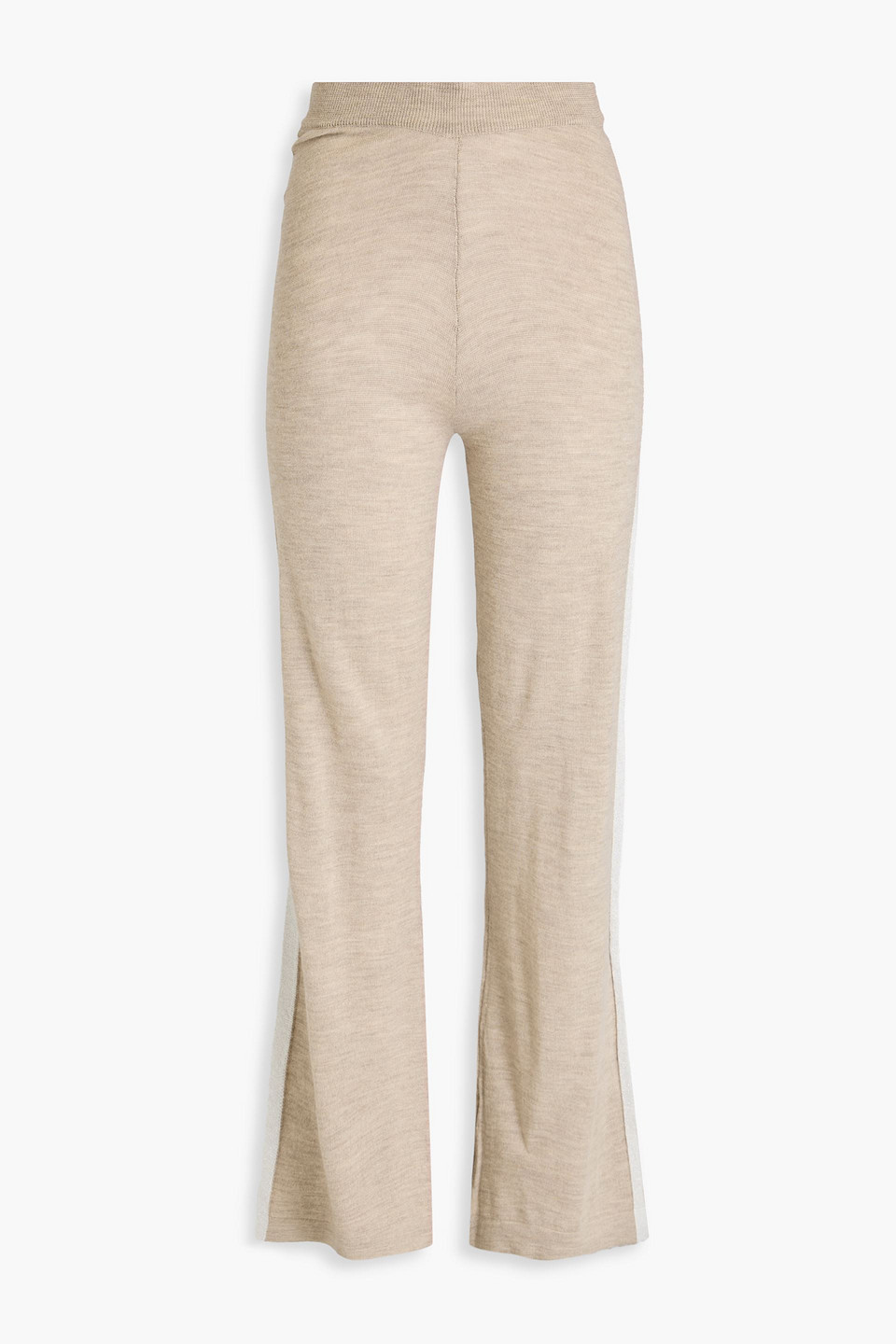 Geilo striped merino wool-blend flared pants