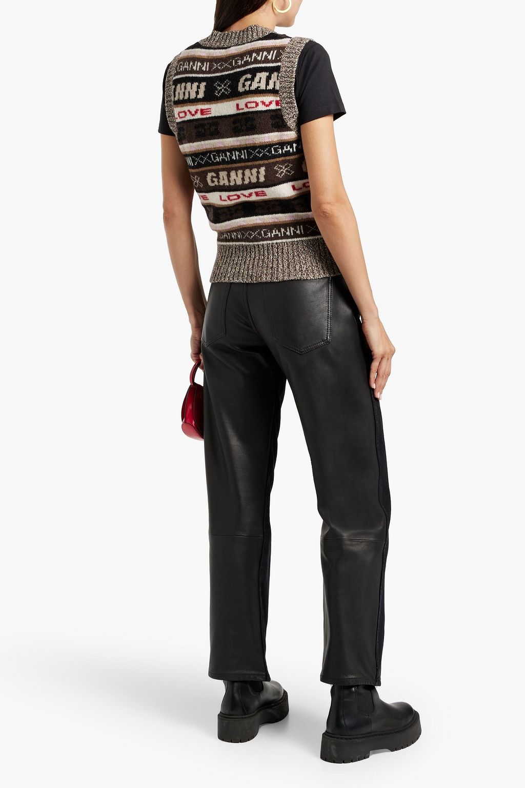 GANNI Jacquard-knit vest