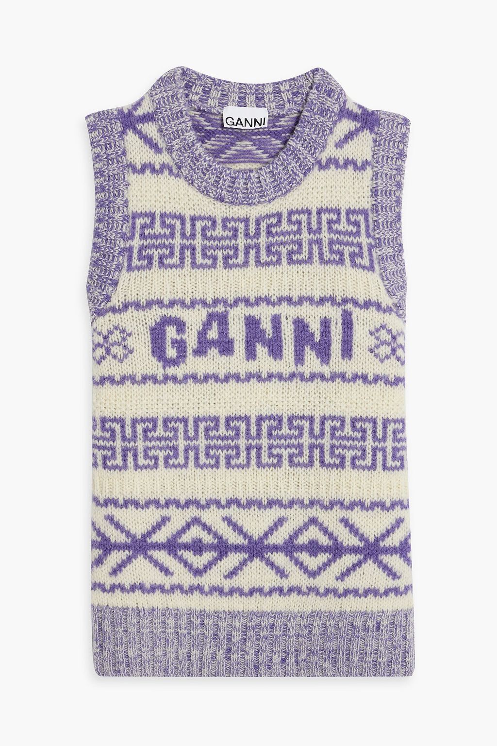 GANNI Jacquard knit wool vest THE OUTNET