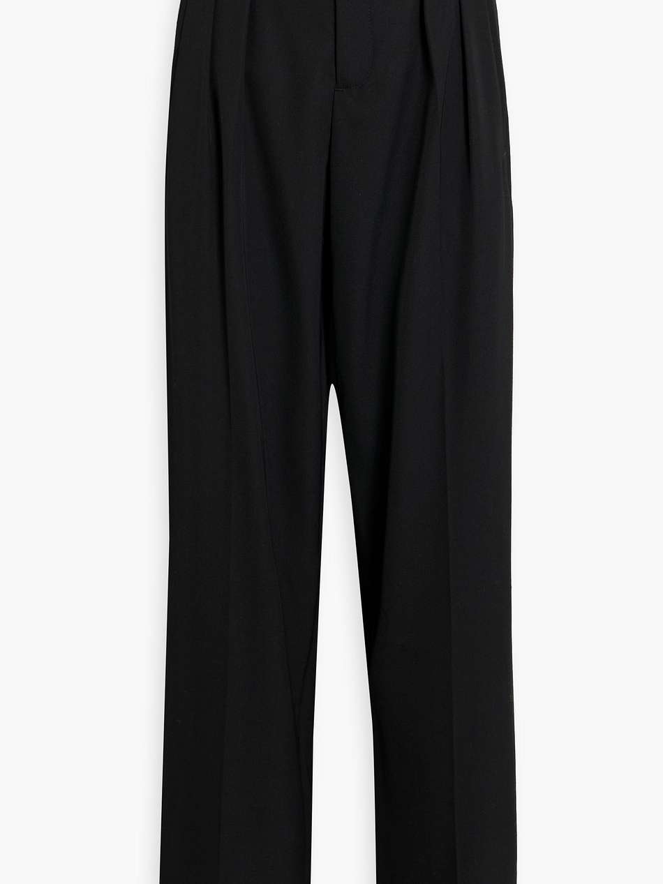 pleated twill tapered pants