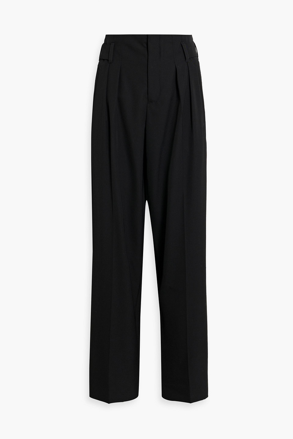 Maison Kitsuné Pleated Twill Tapered Pants In Black