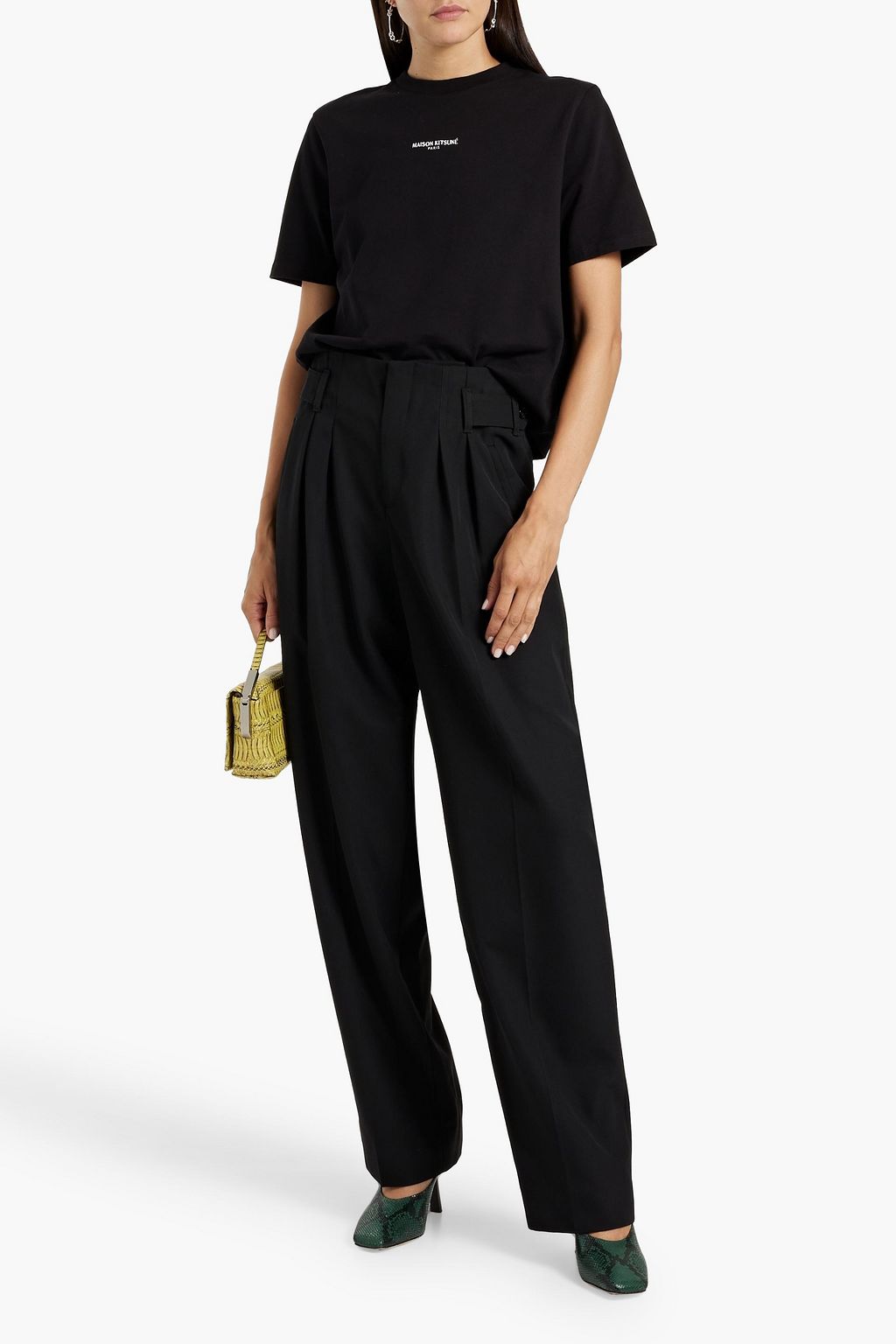 MAISON KITSUNÉ Pleated twill tapered pants