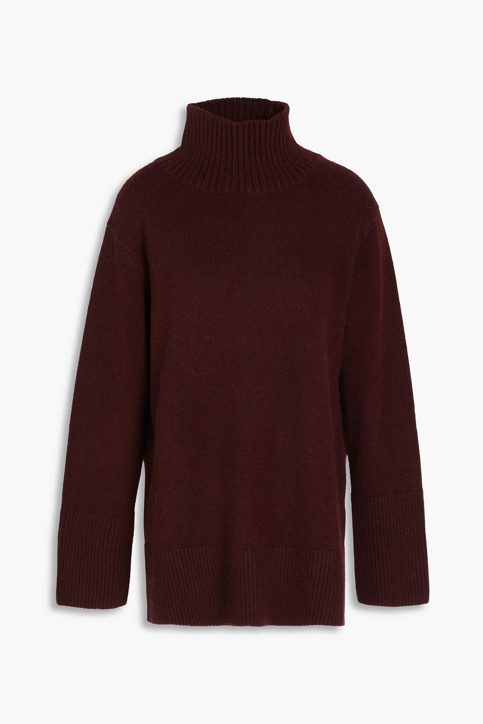 Vince Wool And Cashmere-blend Turtleneck Sweater In Burgundy