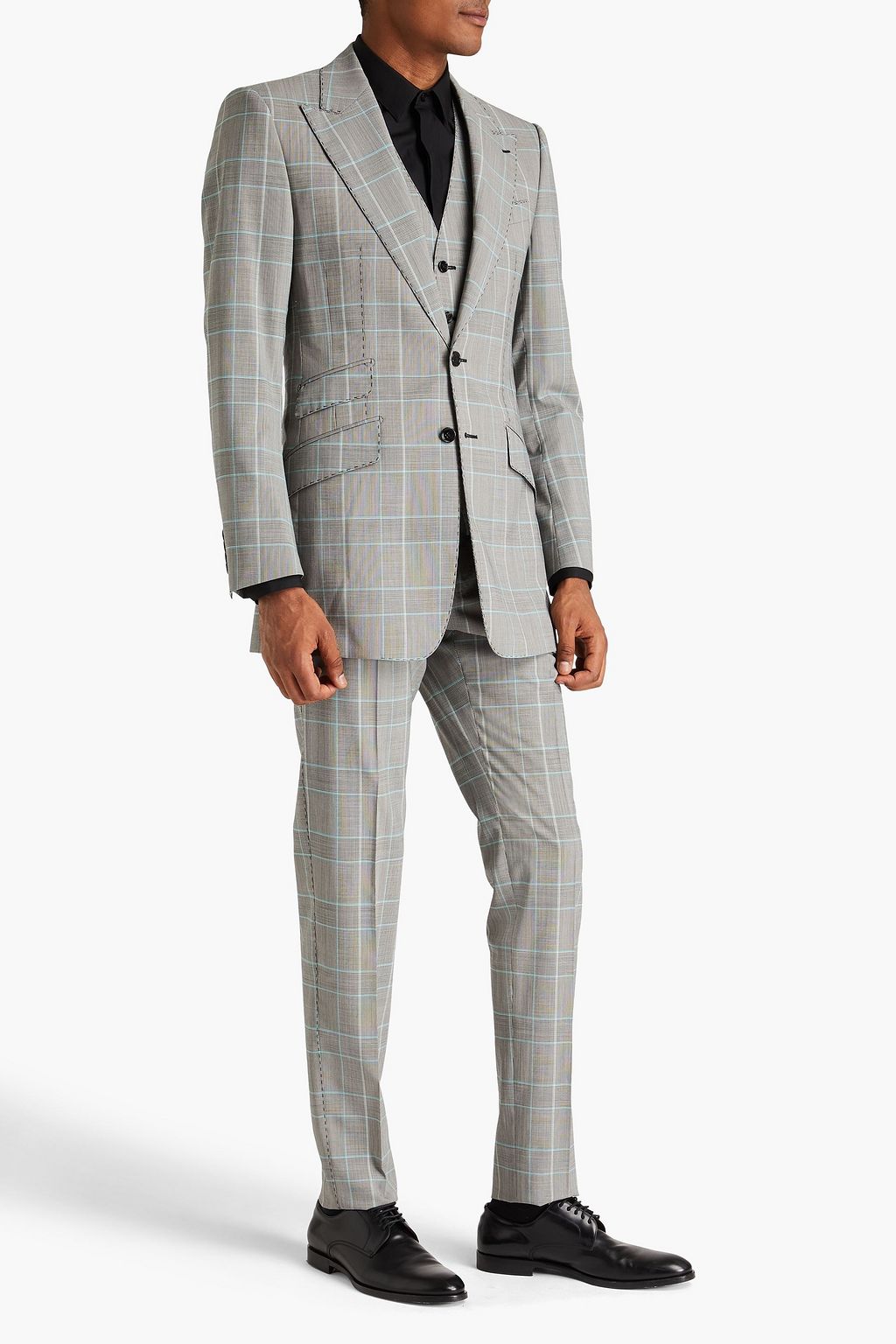 DOLCE&GABBANA Prince of Wales checked wool-blend suit