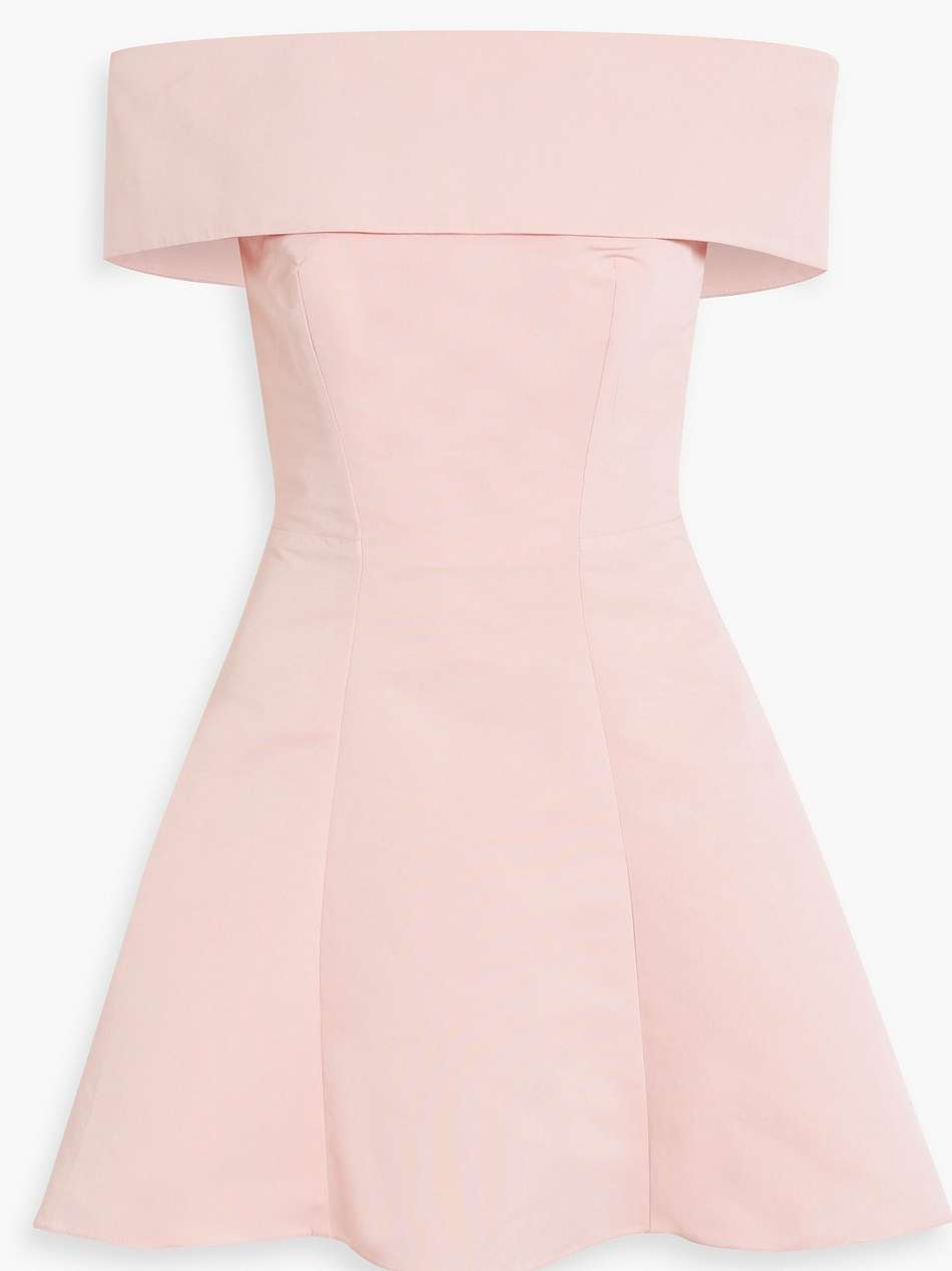 krissty off-the-shoulder fluted faille mini dress