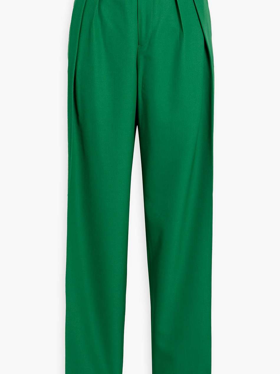 pleated woven tapered pants