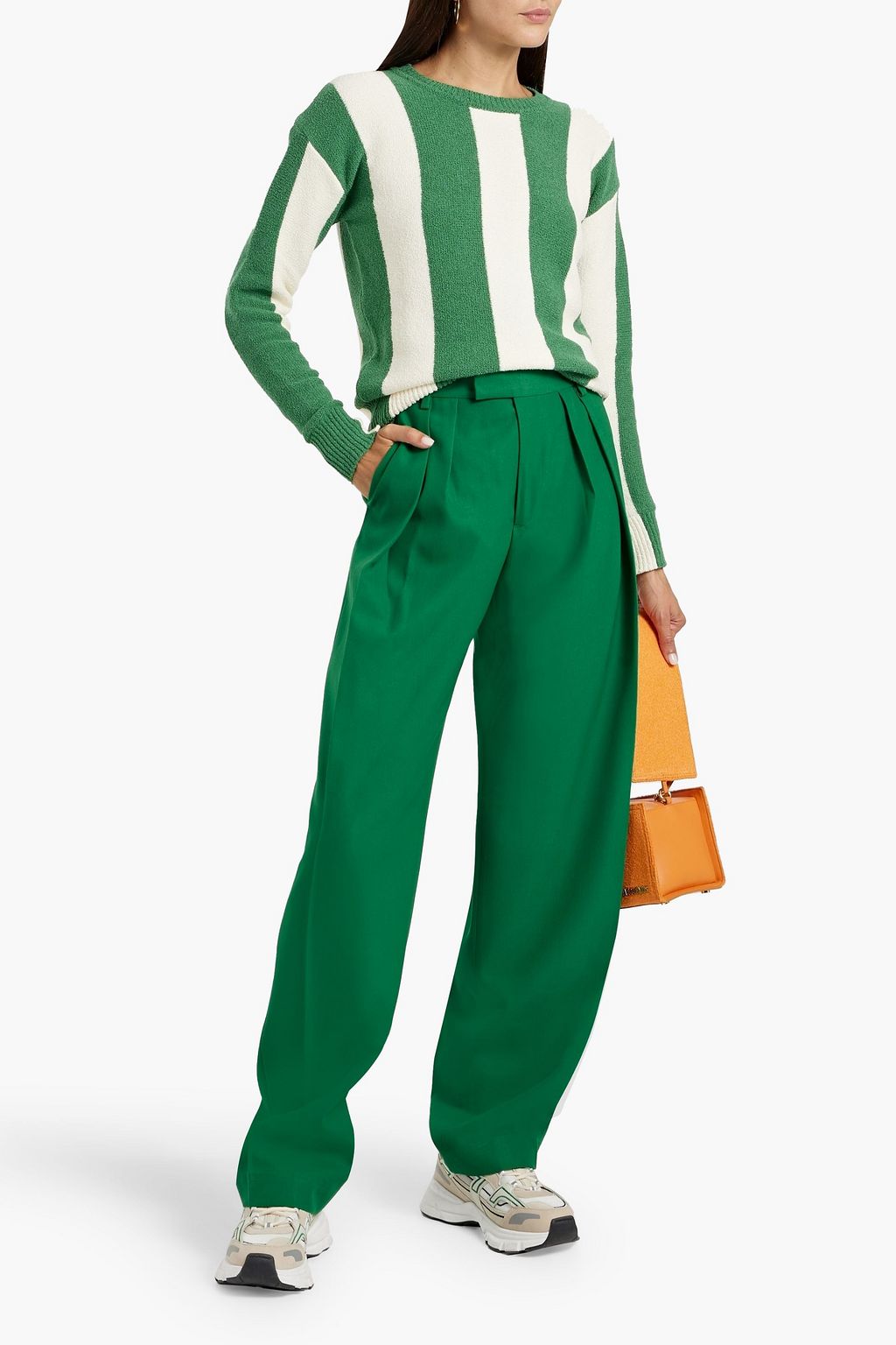 MAISON KITSUNÉ Pleated woven tapered pants