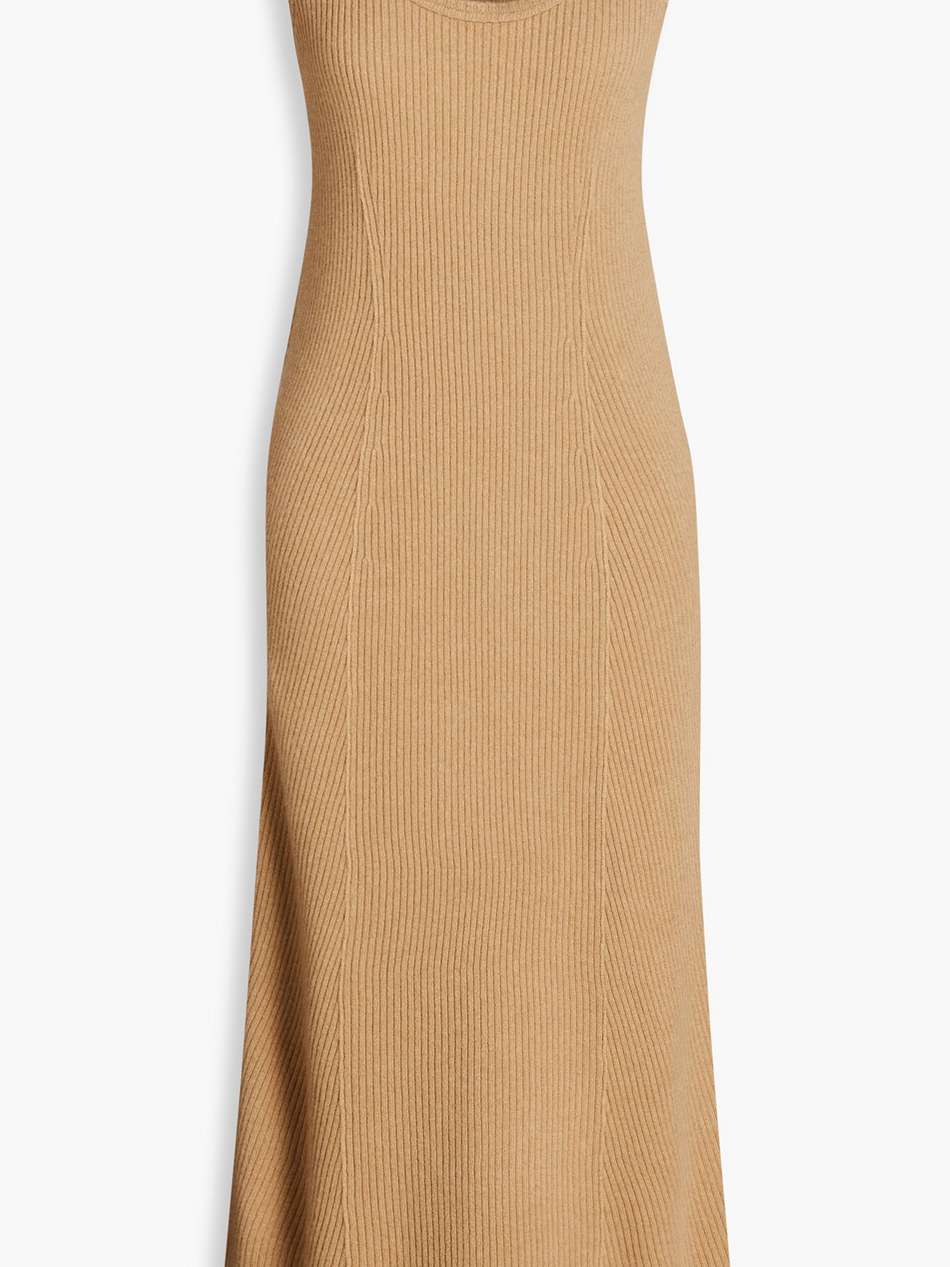 ribbed wool and cashmere-blend midi dress