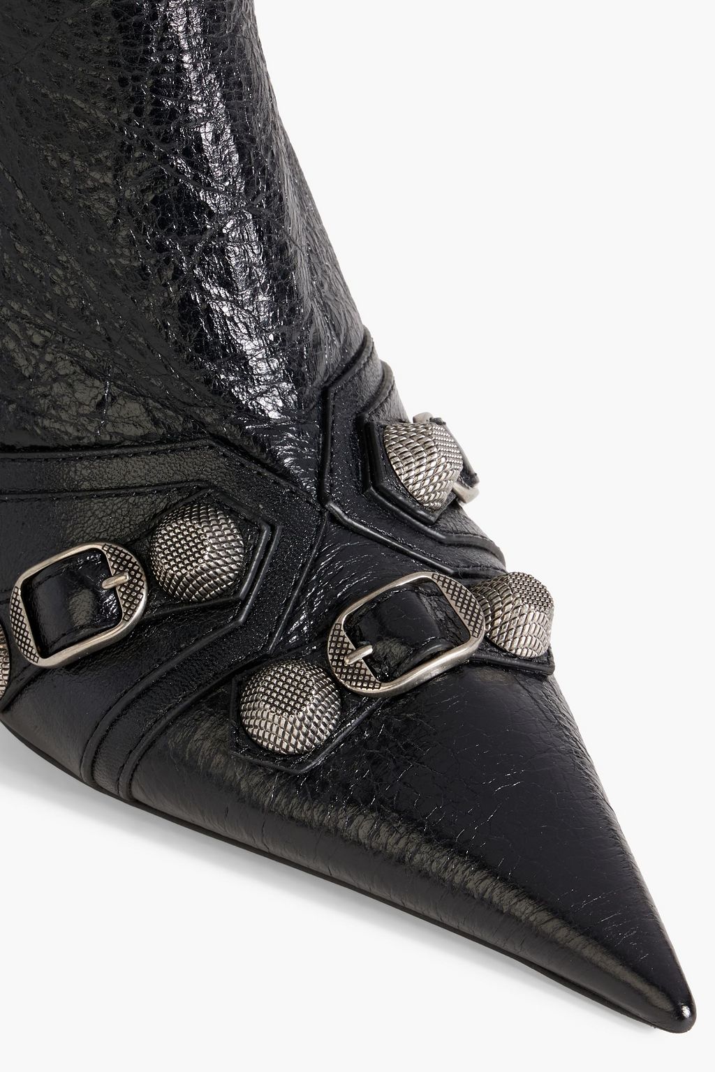 BALENCIAGA Cagole crinkled-leather ankle boots