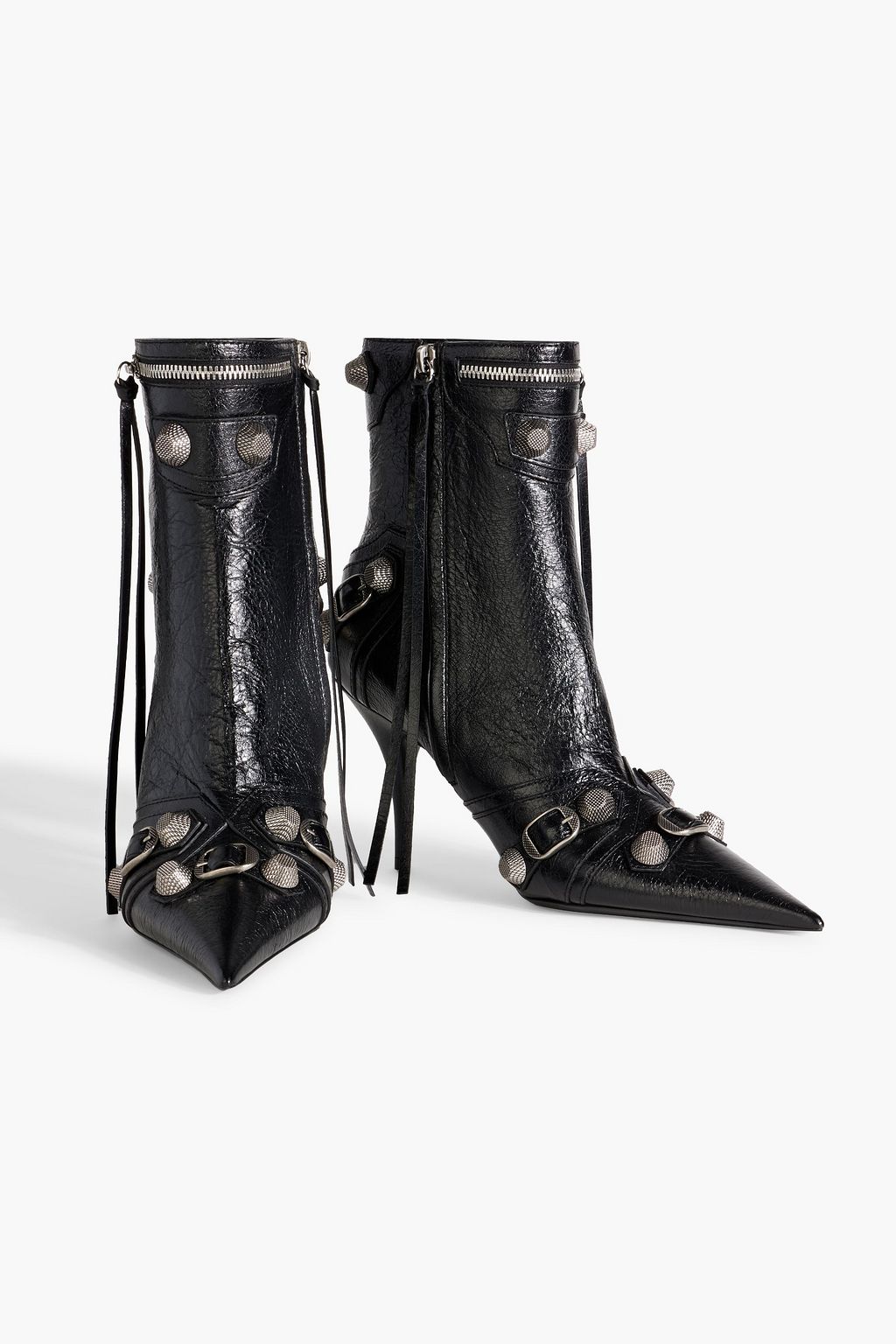 BALENCIAGA Cagole crinkled-leather ankle boots
