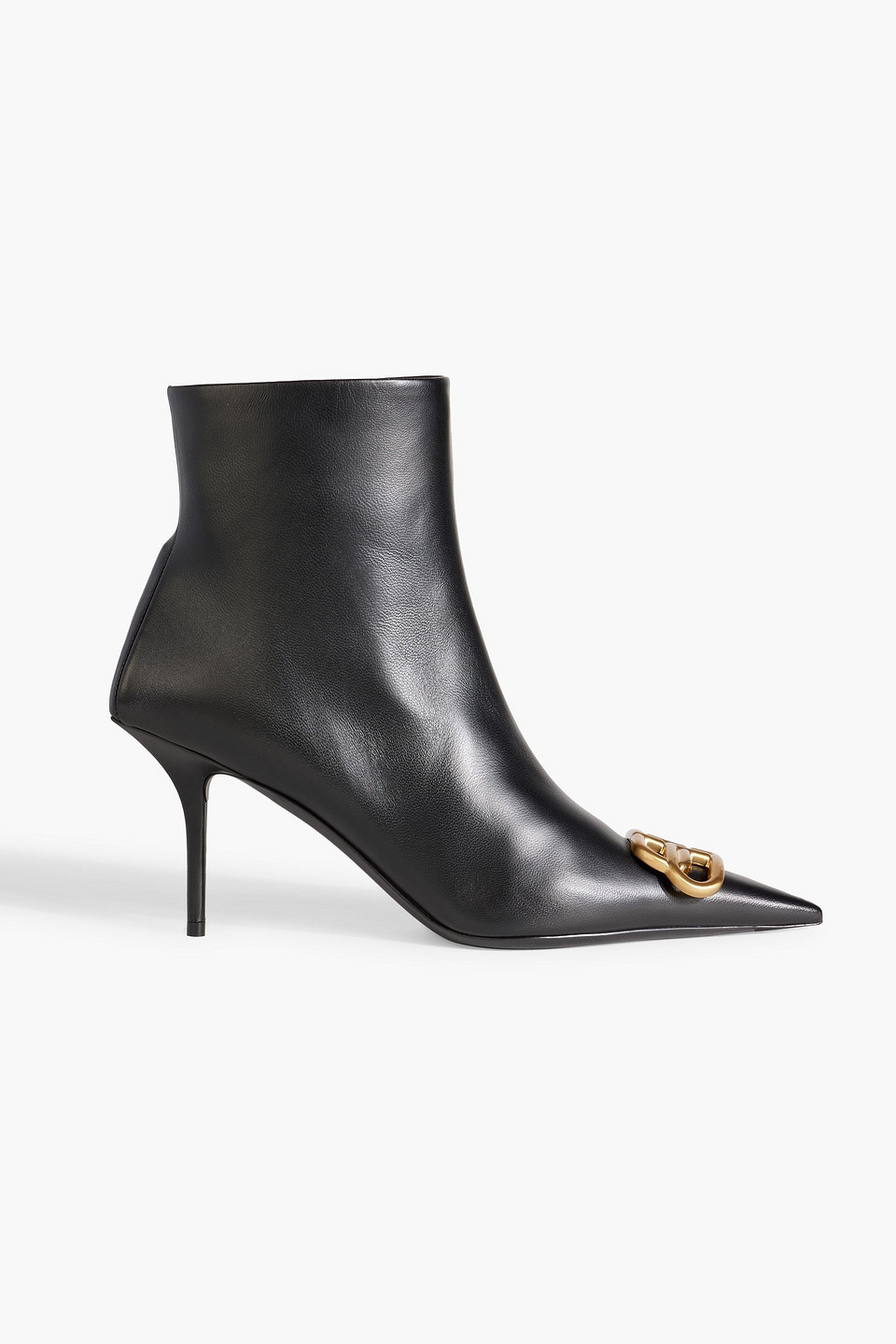Balenciaga Black Leather Square Knife Ankle Boots In Black