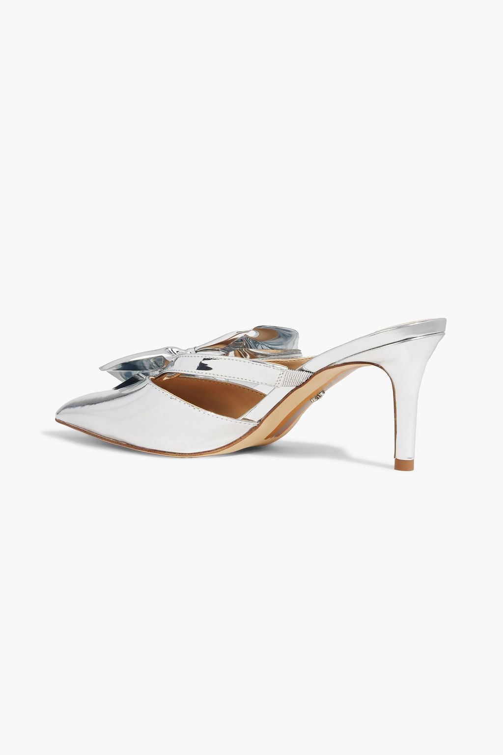 SAM EDELMAN Veranda embellished faux mirrored-leather mules
