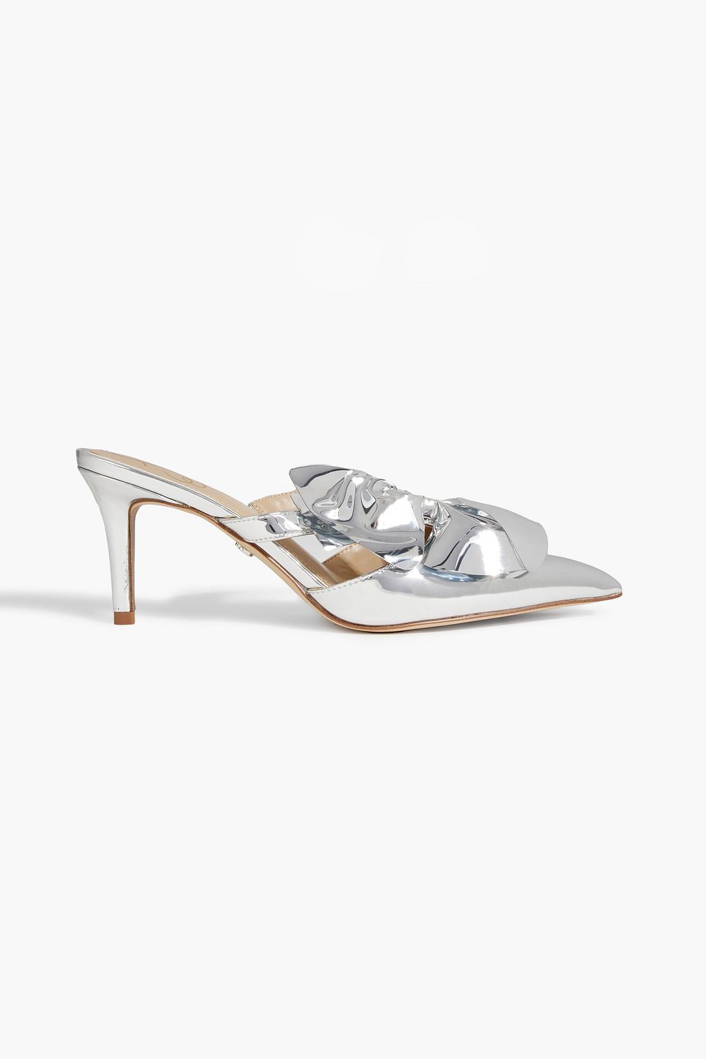 SAM EDELMAN Veranda embellished faux mirrored leather mules THE OUTNET