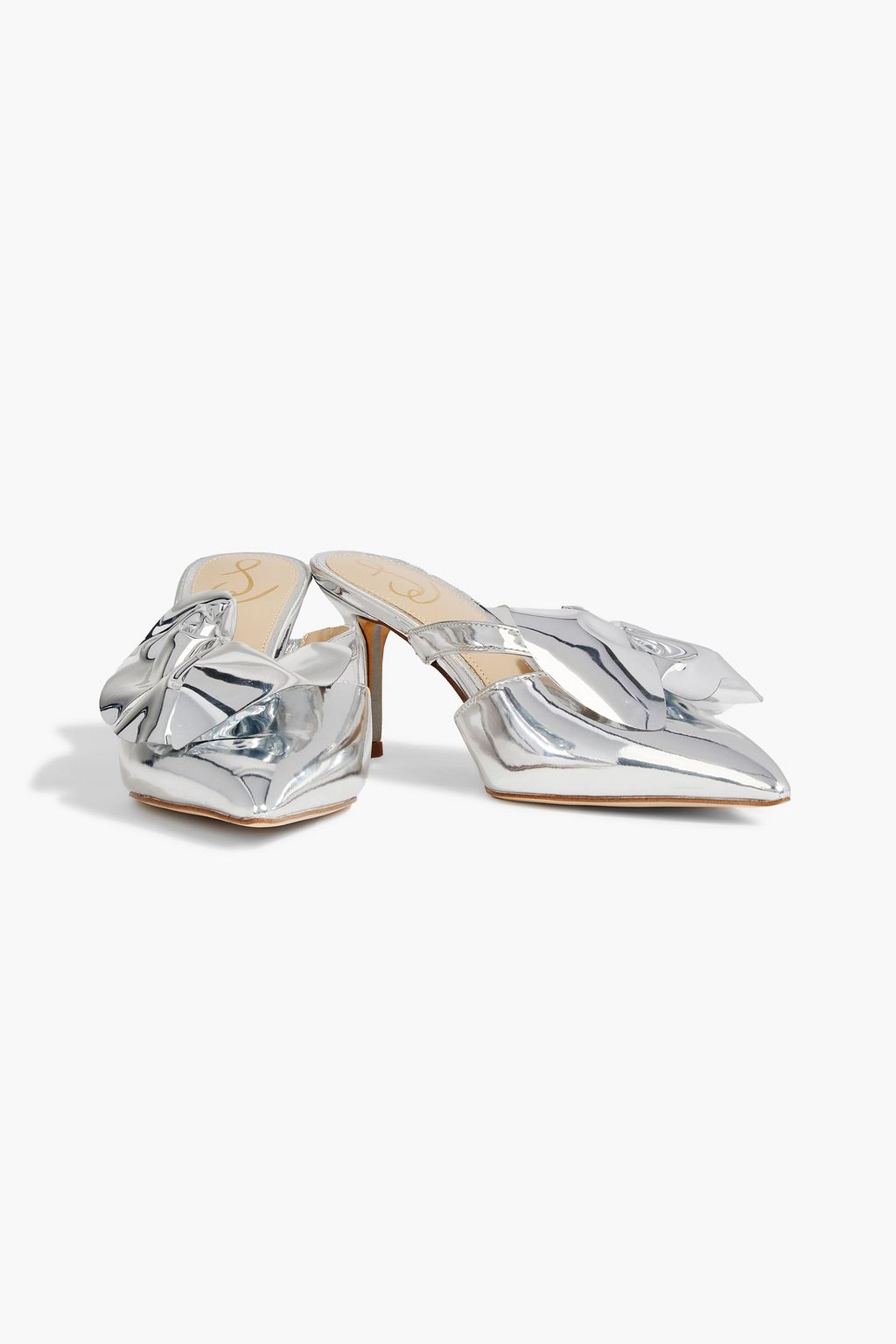 SAM EDELMAN Veranda embellished faux mirrored-leather mules