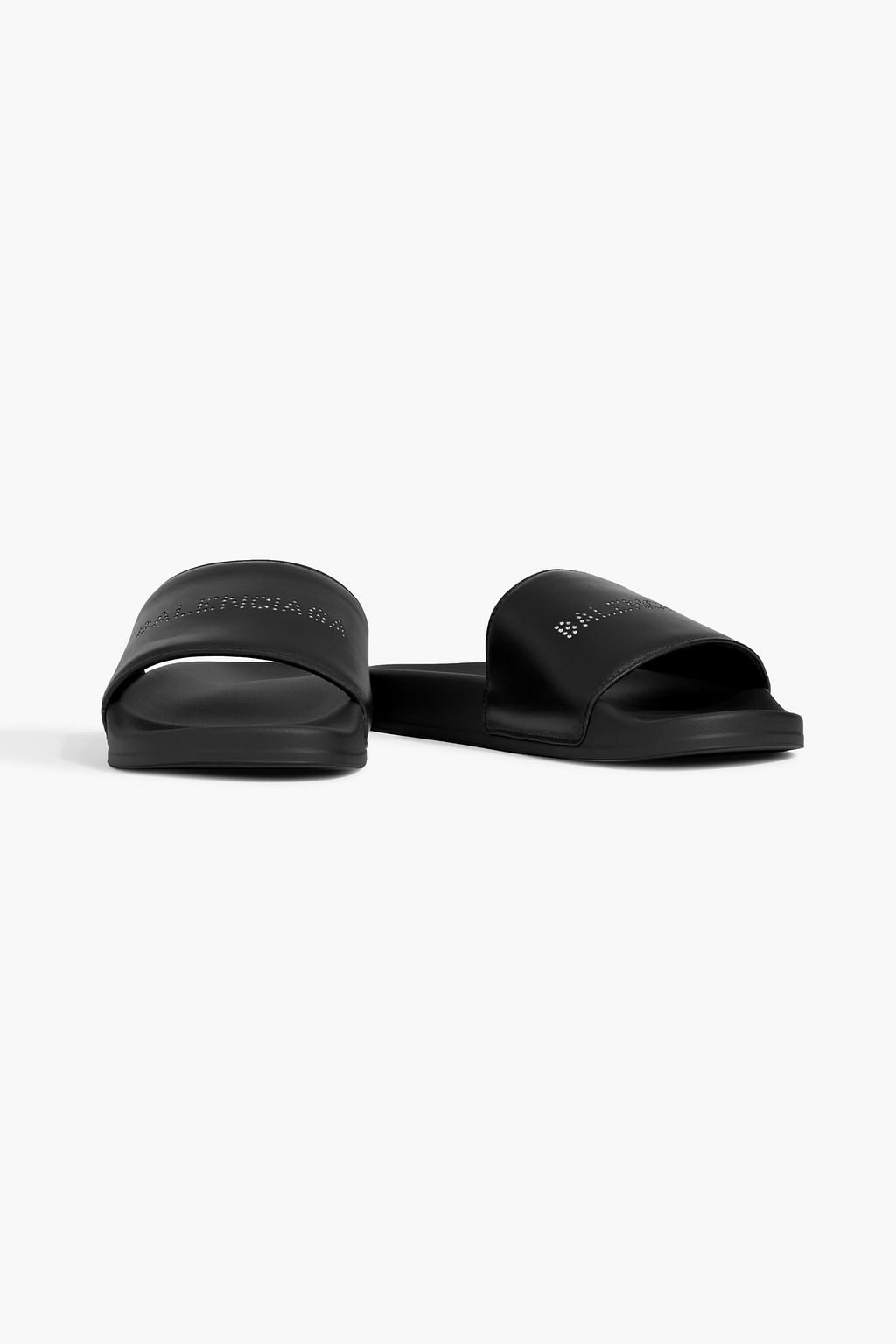 BALENCIAGA Crystal-embellished leather slides