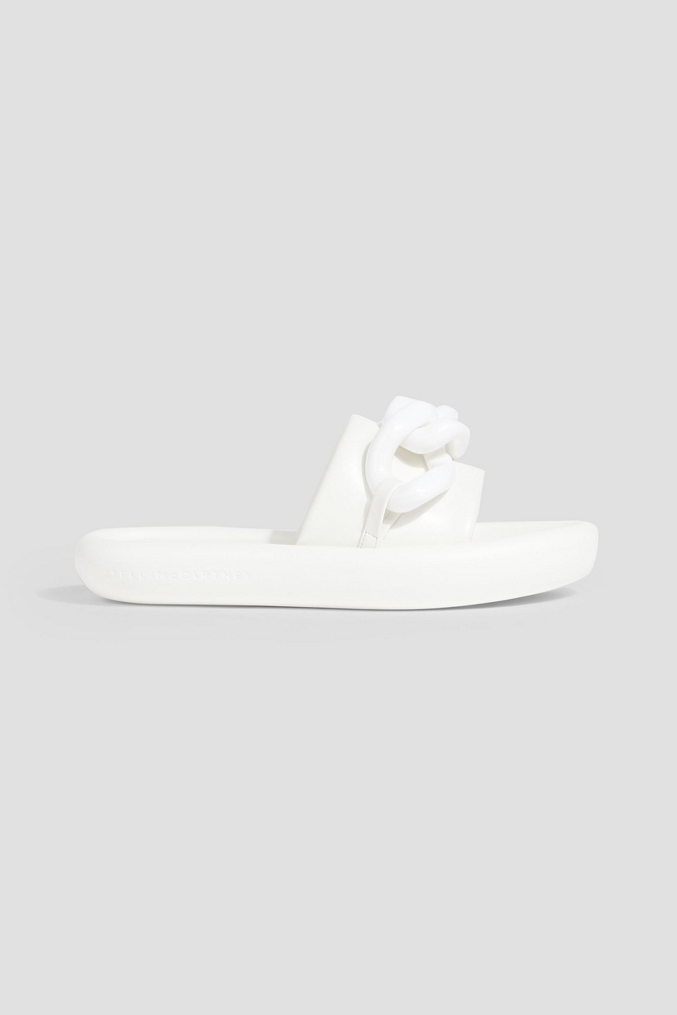 Stella Mccartney Air Slide Chain-trimmed Sandals In White
