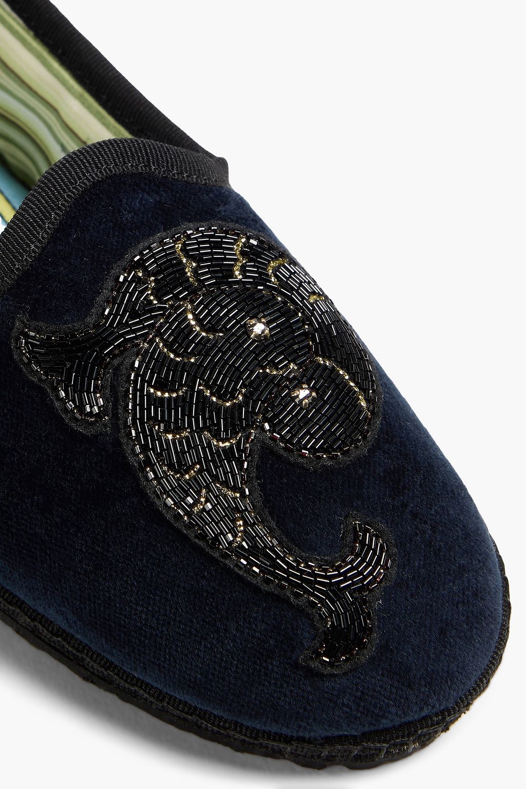 PUCCI Bead-embellished velvet slippers