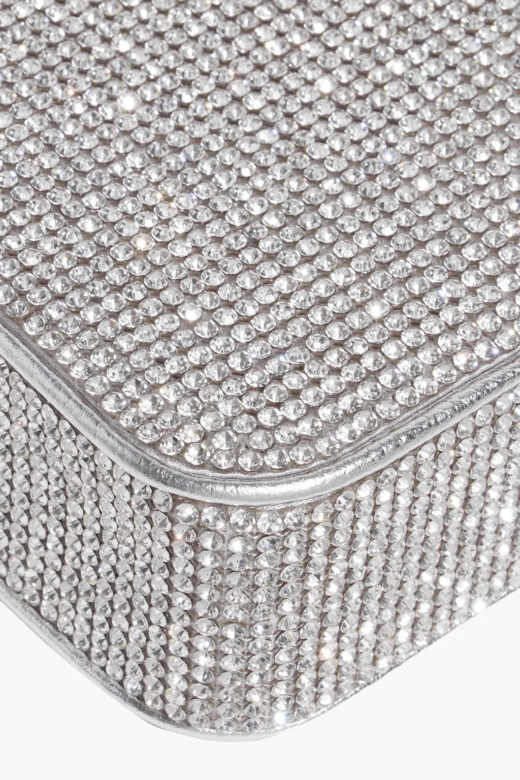 JUDITH LEIBER COUTURE حقيبة توت من الجلد بلون معدني ومزينة بالكريستال