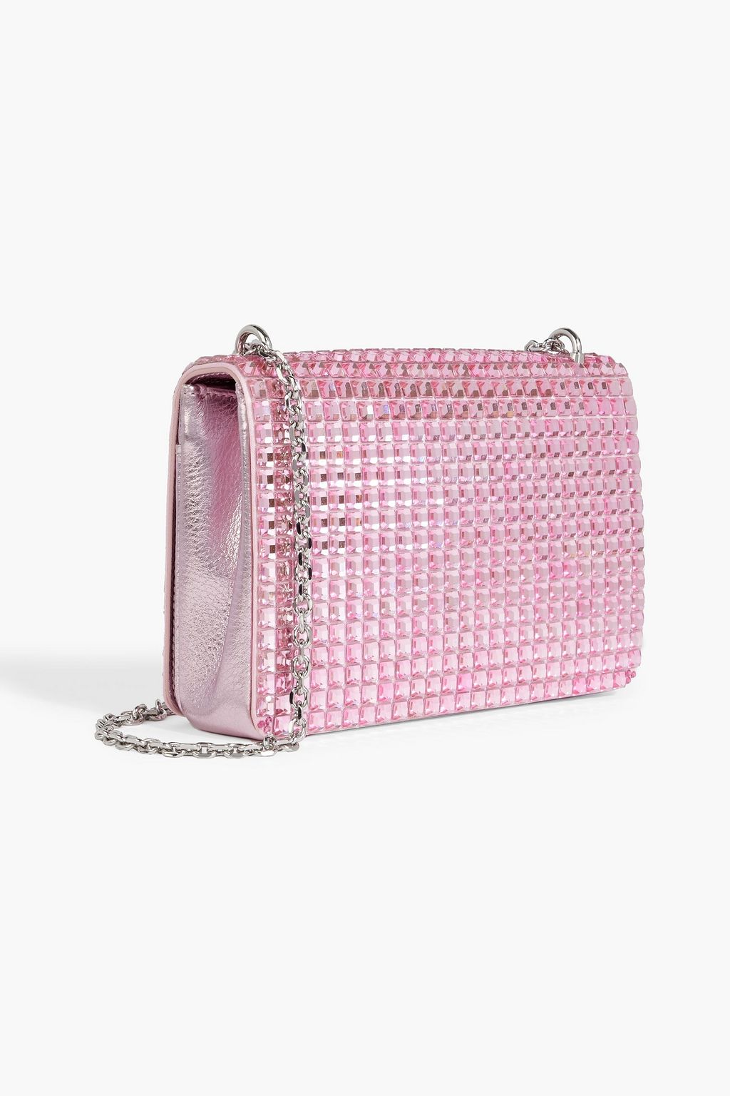 JUDITH LEIBER COUTURE Cricket Clutch aus Narbenleder mit Kristallverzierung