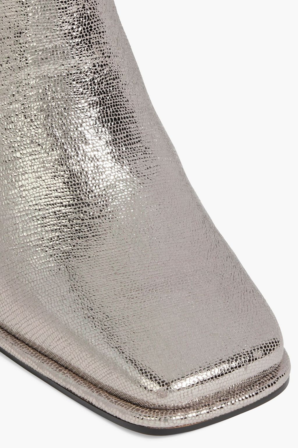 SAM EDELMAN Irie metallic lizard-effect leather ankle boots