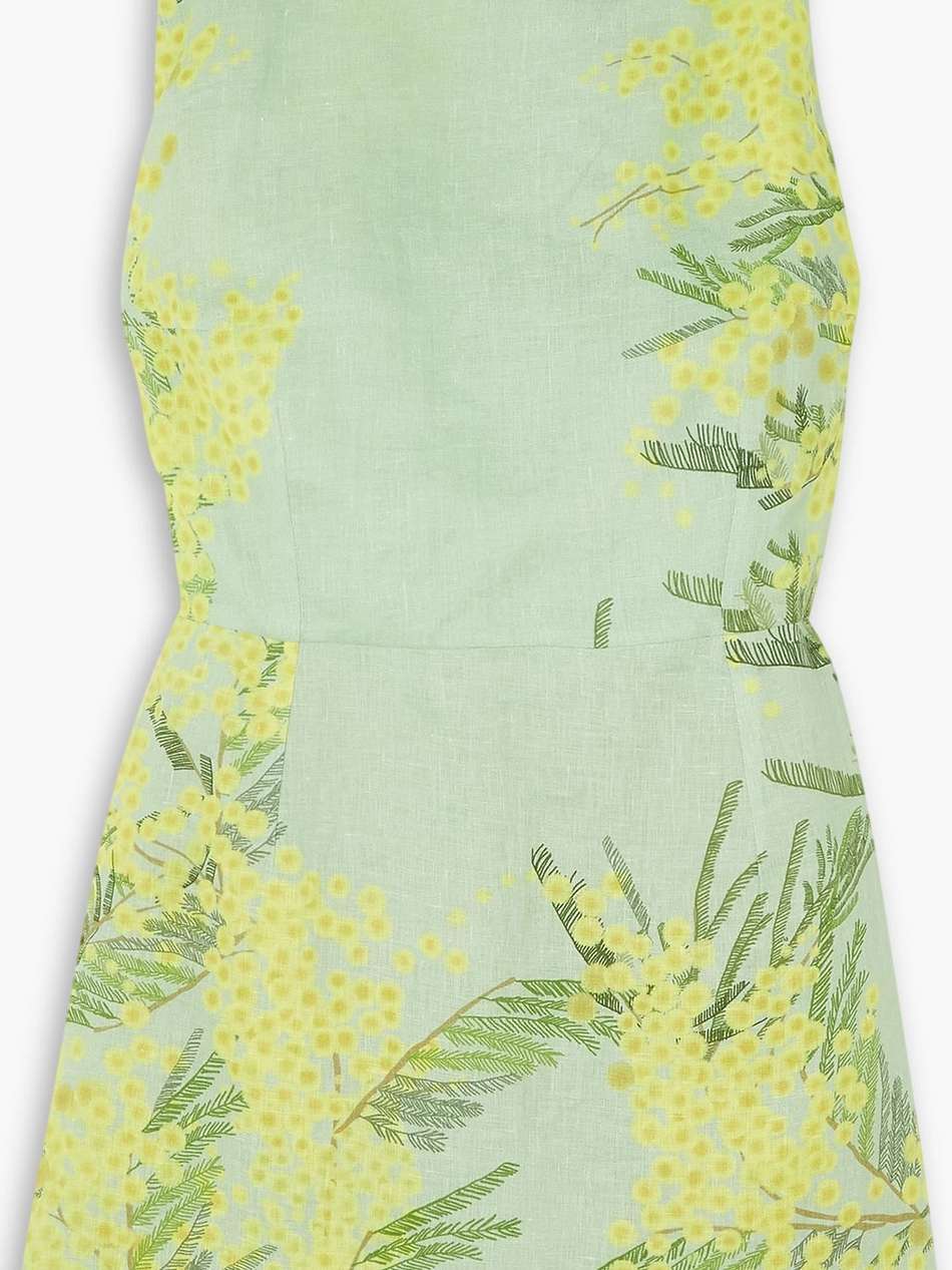 kimberly open-back floral-print linen mini dress