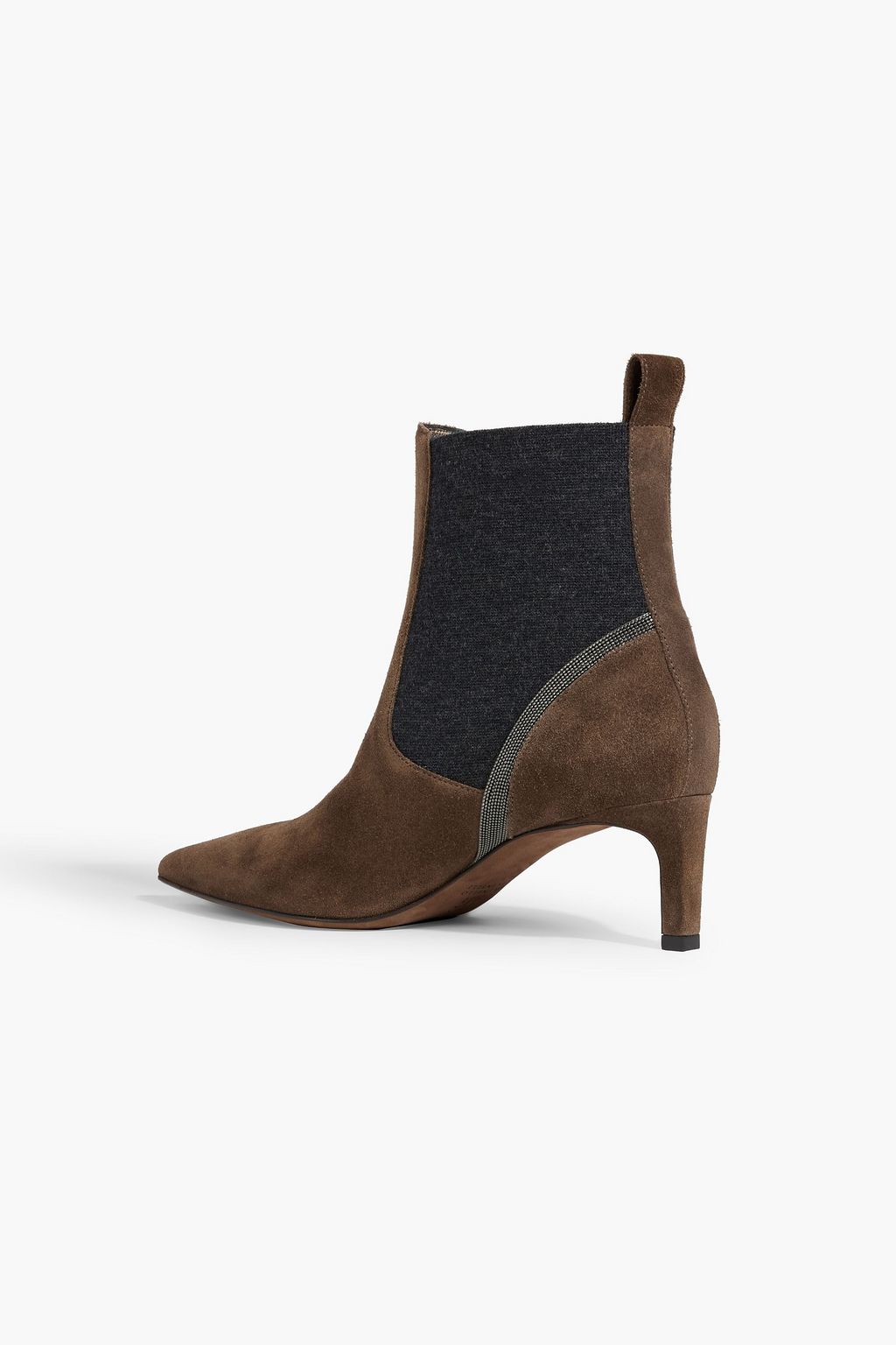 BRUNELLO CUCINELLI Bead-embellished suede ankle boots