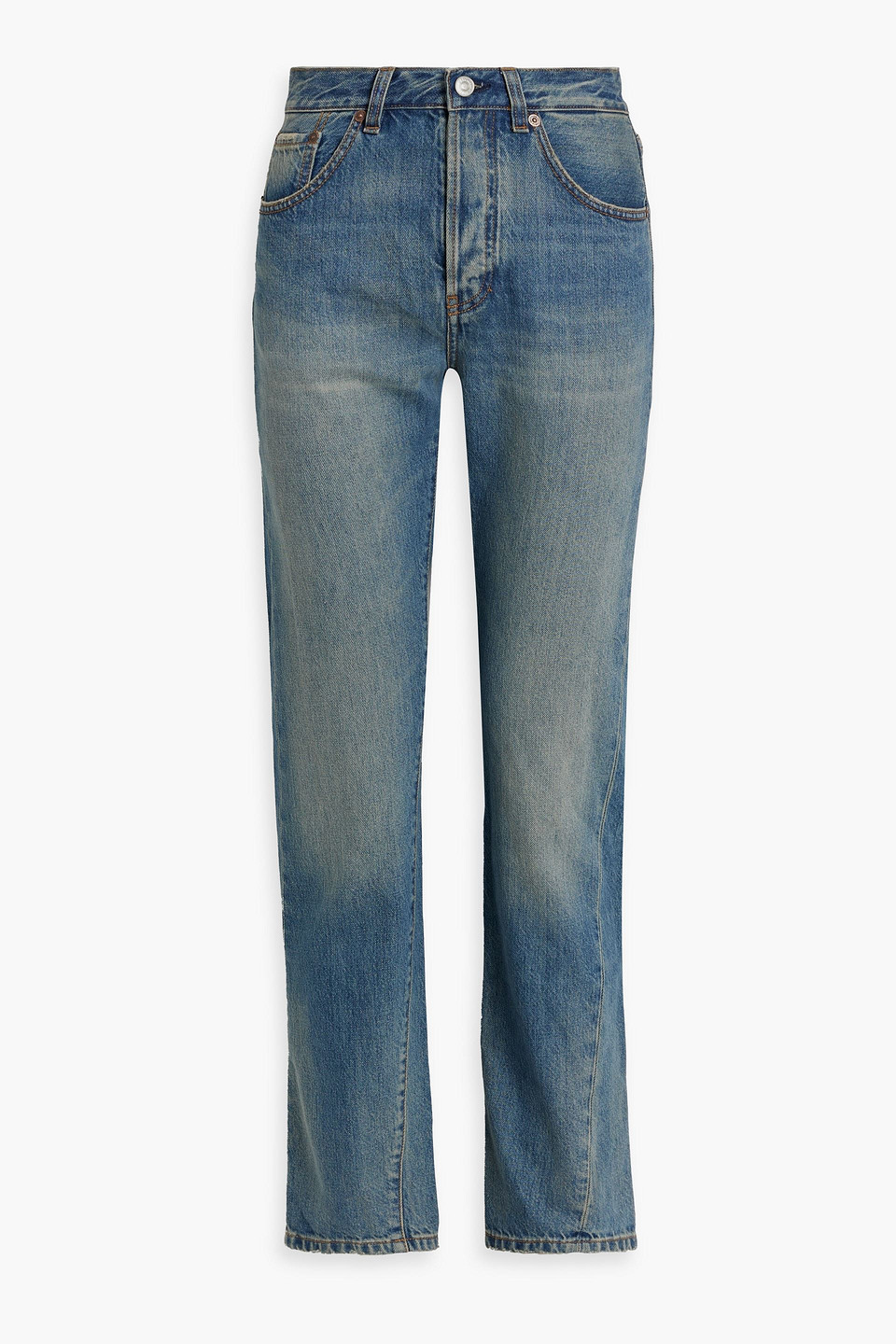 Victoria Beckham Olivia High-rise Slim-leg Jeans In Mid Denim