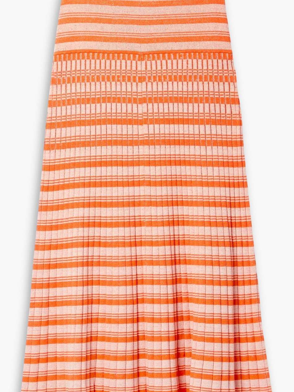 amber striped ribbed cotton maxi skirt